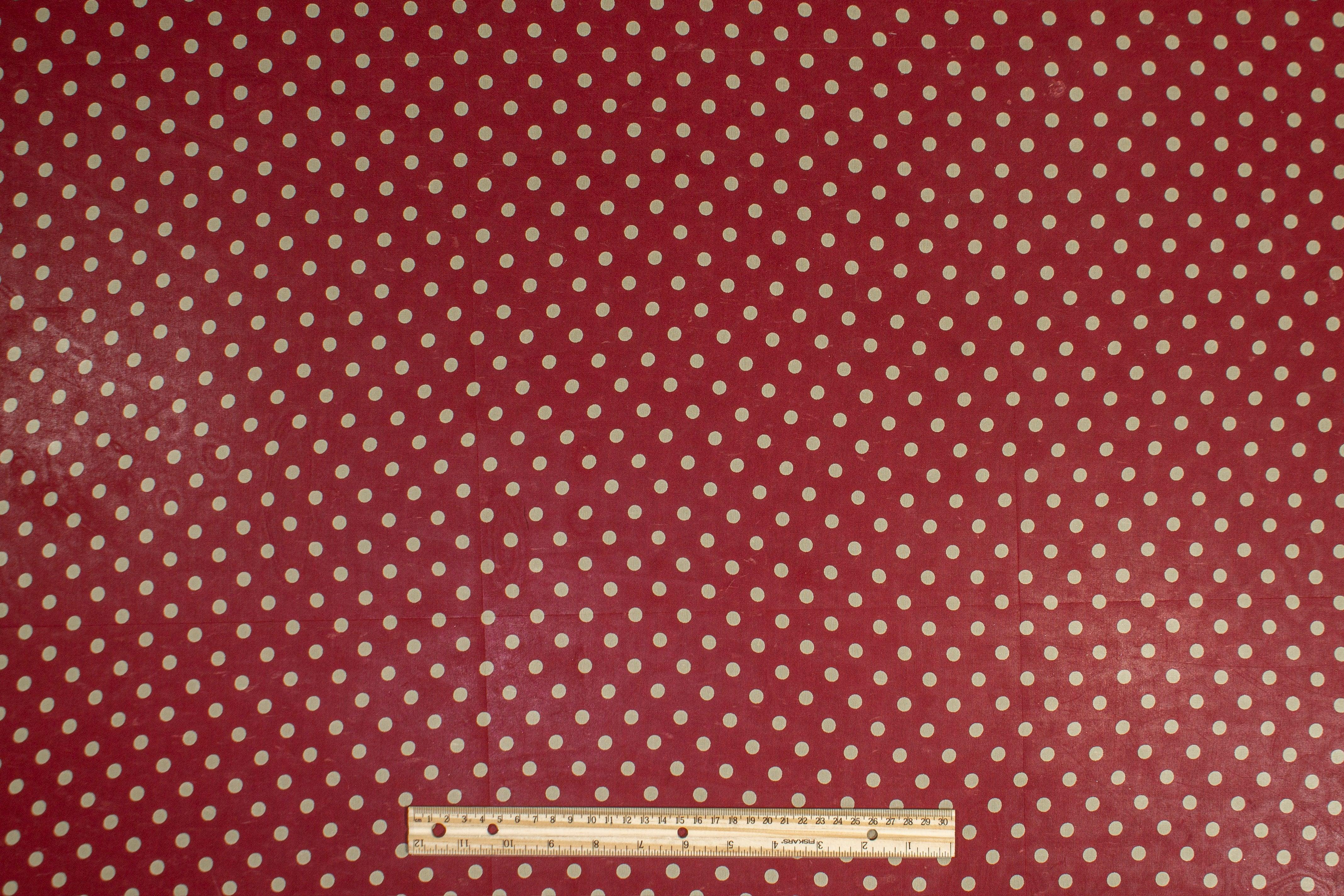 Polka Dot Silk Chiffon - Burgundy and Beige - Prime Fabrics