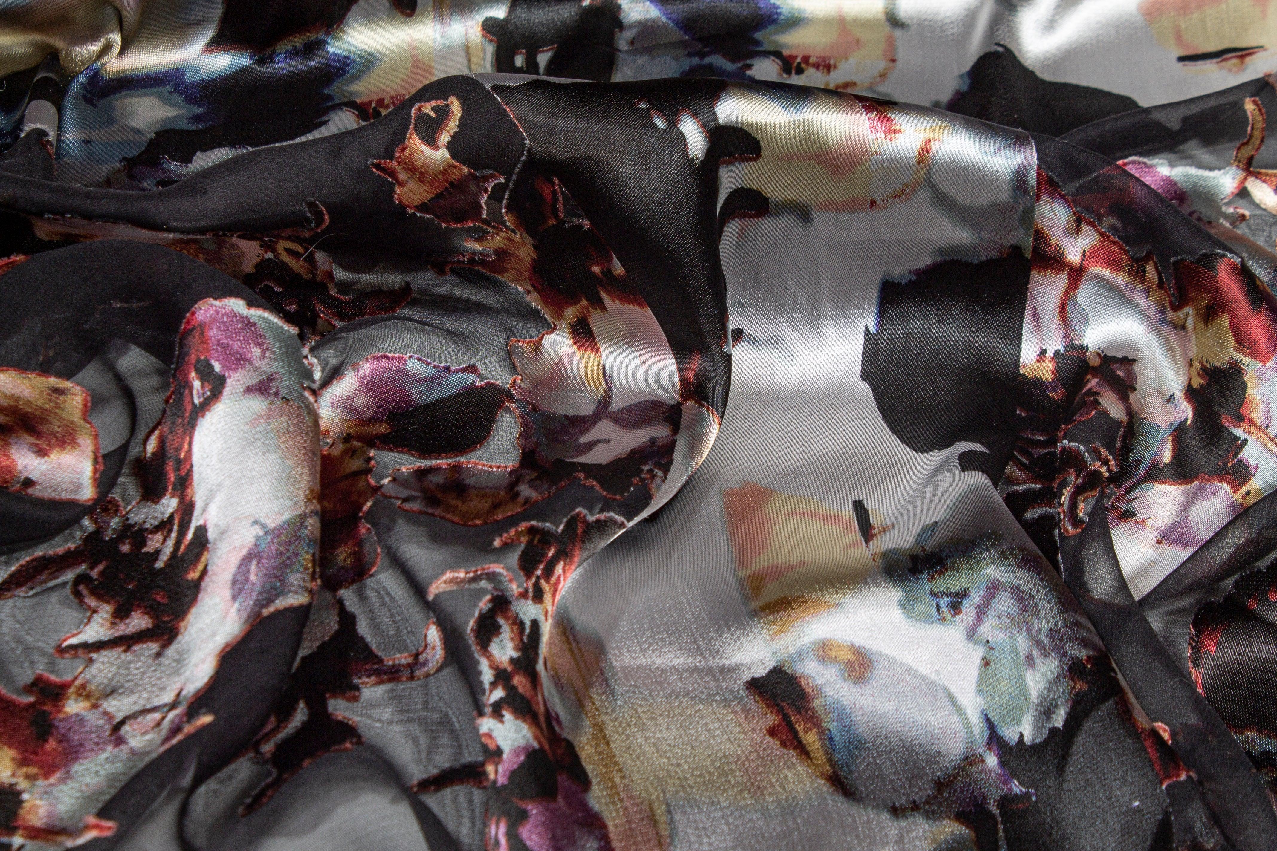 Abstract Floral Silk Chiffon Burnout - Prime Fabrics