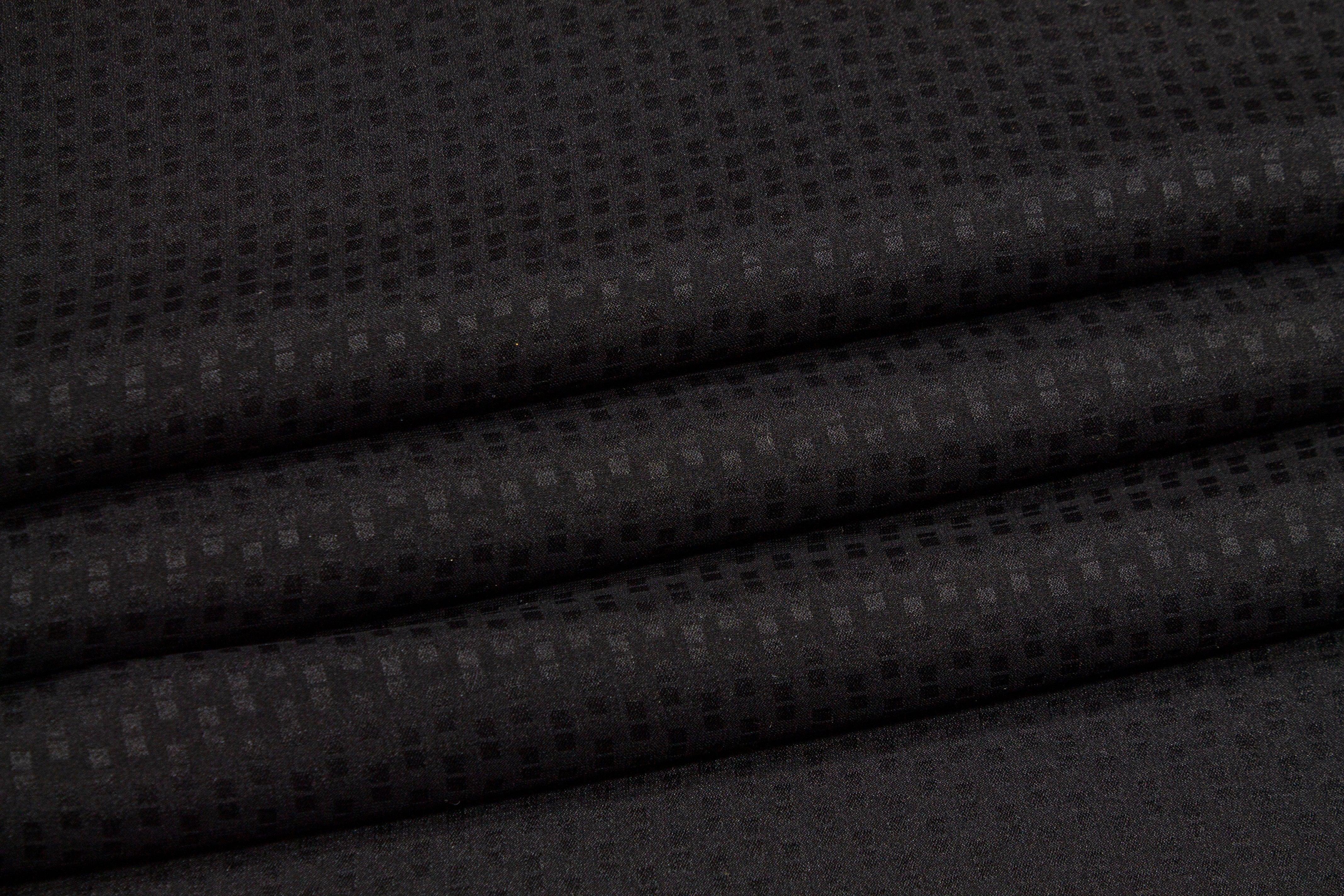 Segmented Stripe Silk Georgette - Black - Prime Fabrics