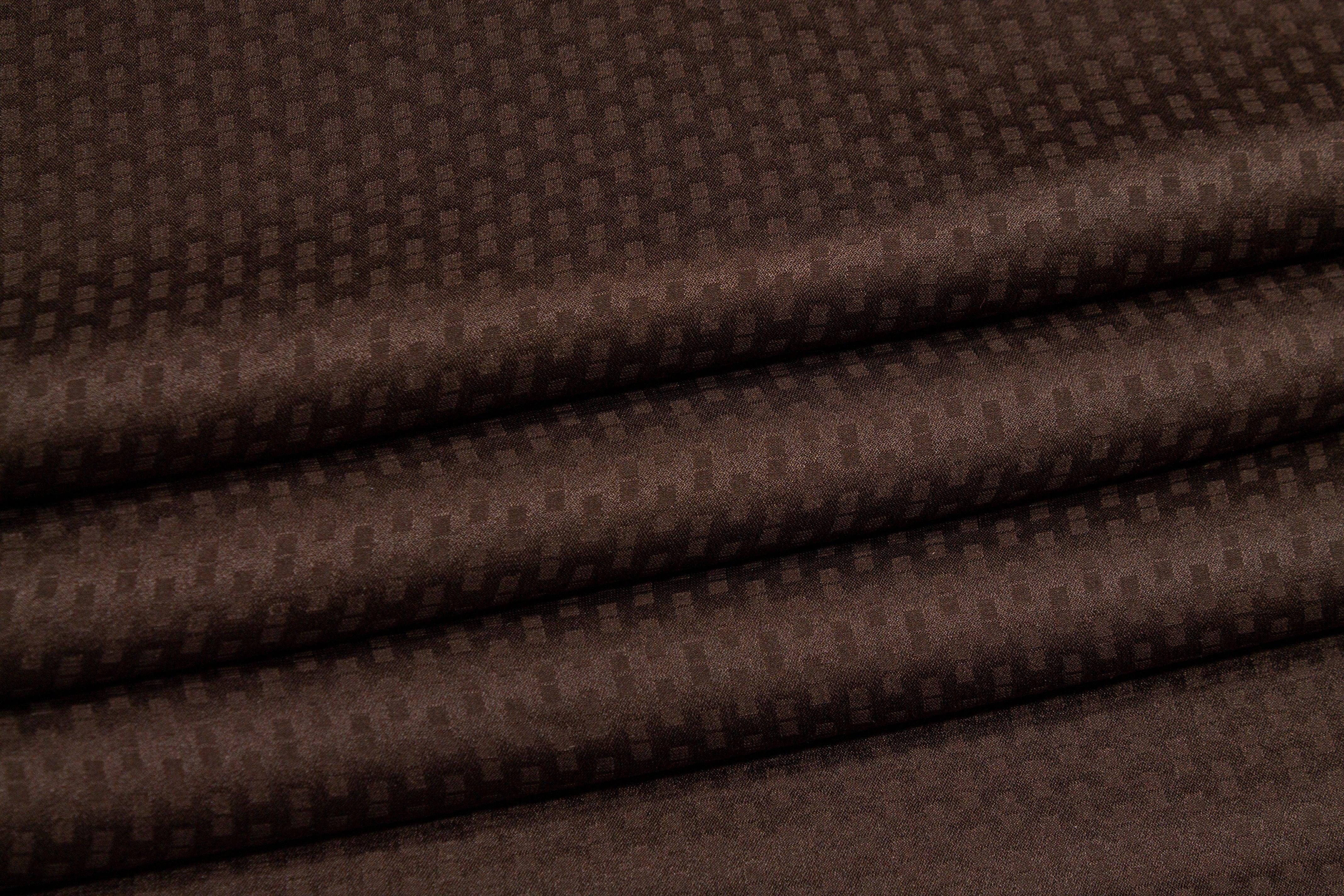 Segmented Stripe Silk Georgette - Brown - Prime Fabrics