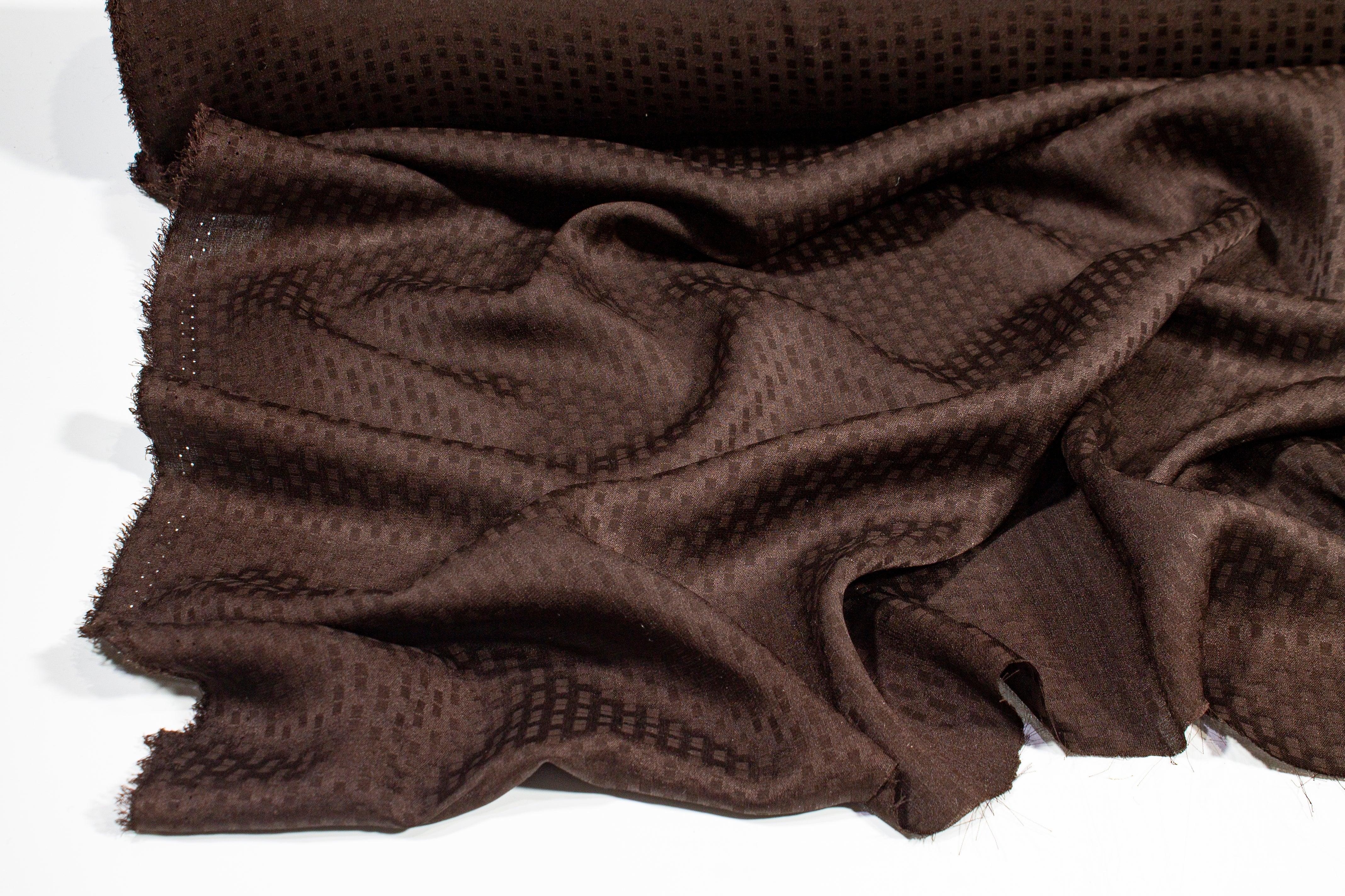 Segmented Stripe Silk Georgette - Brown - Prime Fabrics