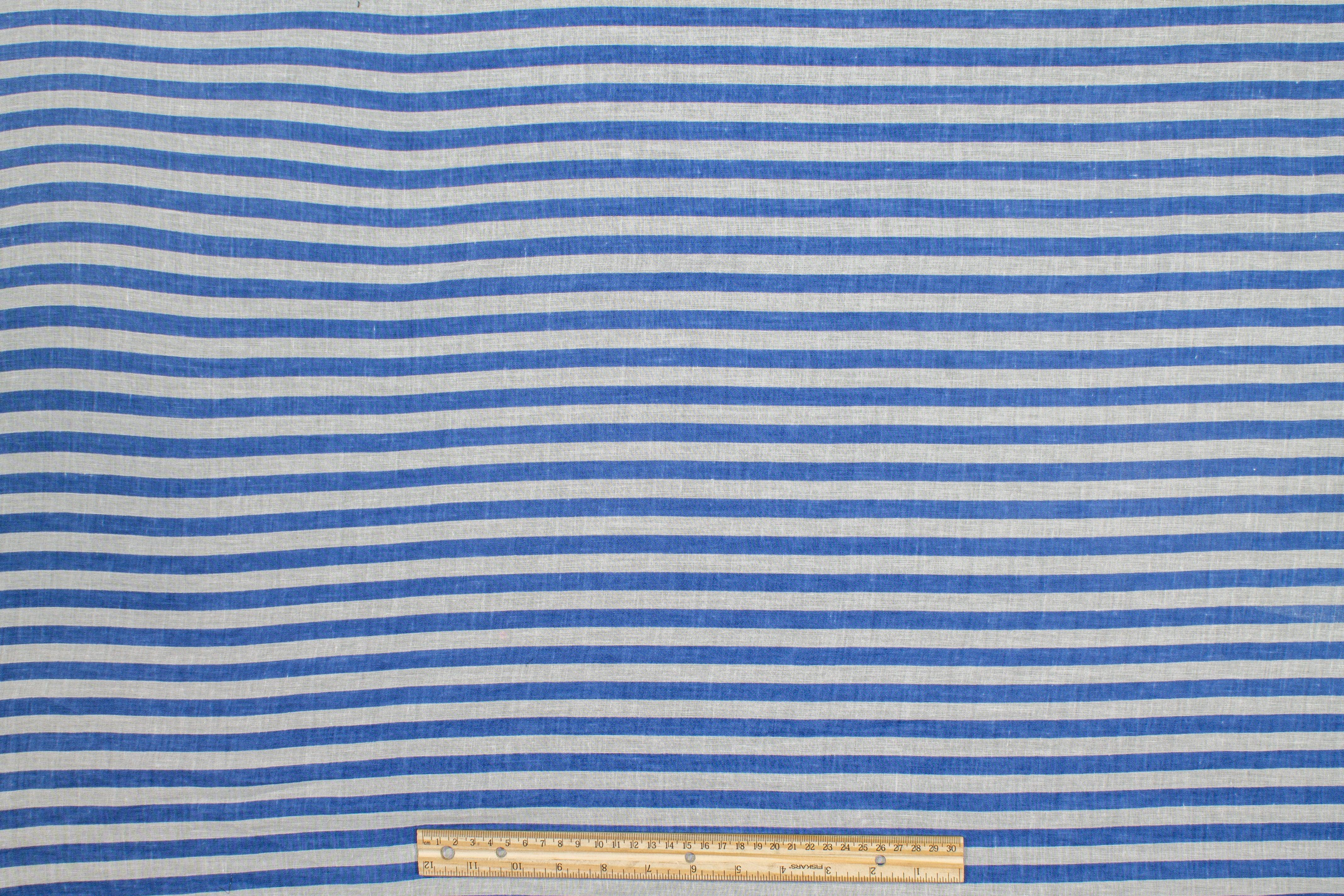 Striped Cotton Voile - Blue and White - Prime Fabrics