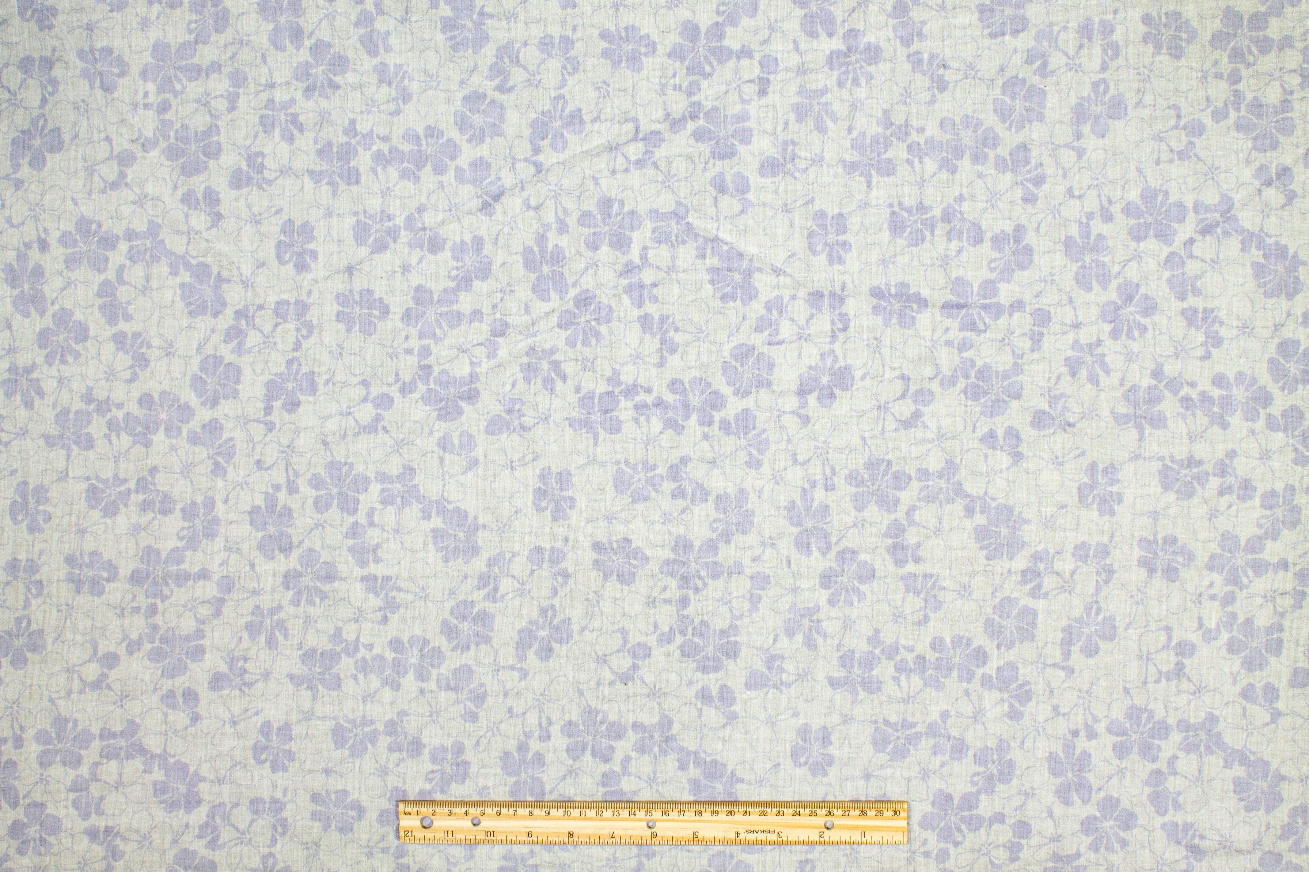 Floral Cotton Voile - Lavender and White - Prime Fabrics