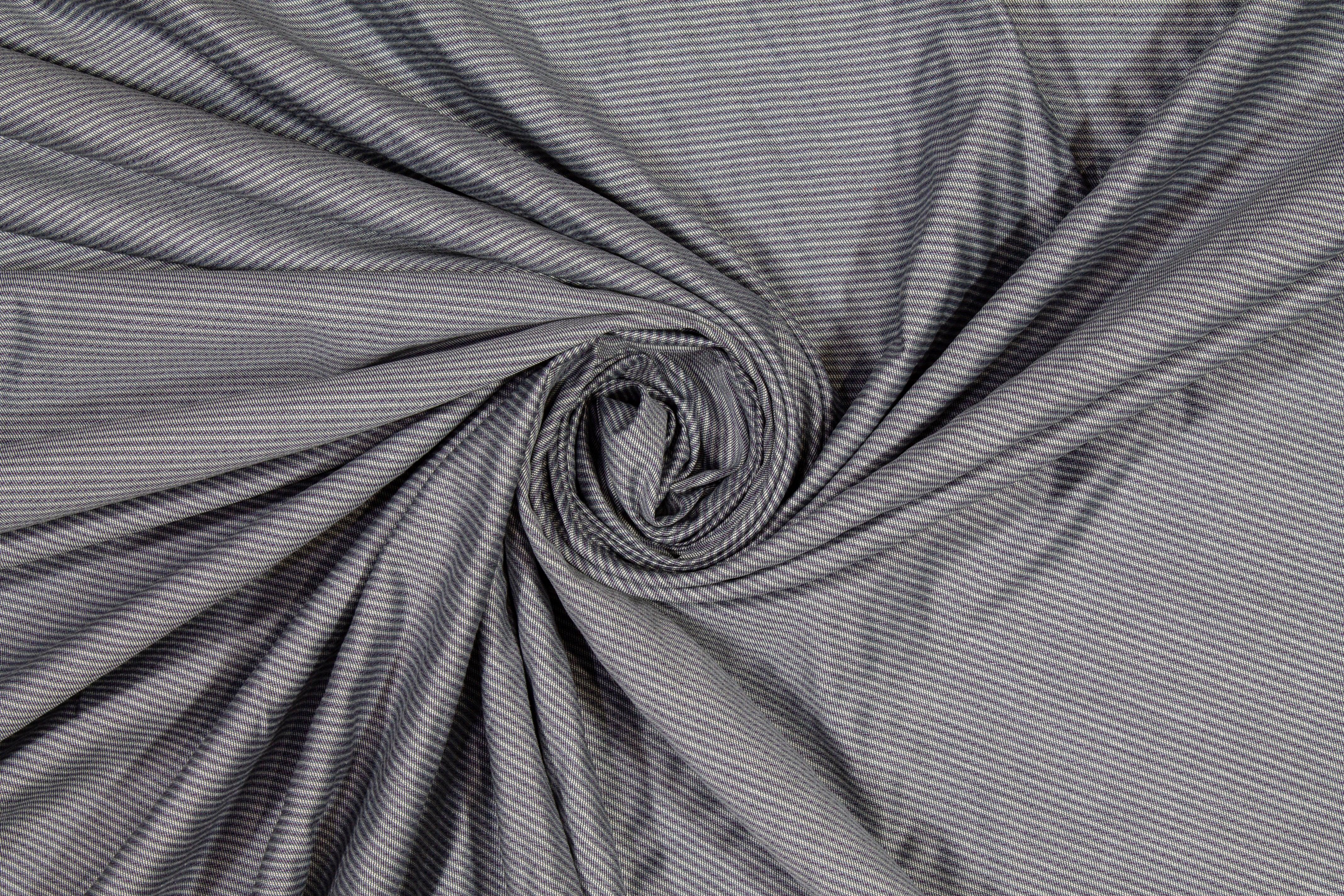 Striped Cotton Shirting - Gray - Prime Fabrics
