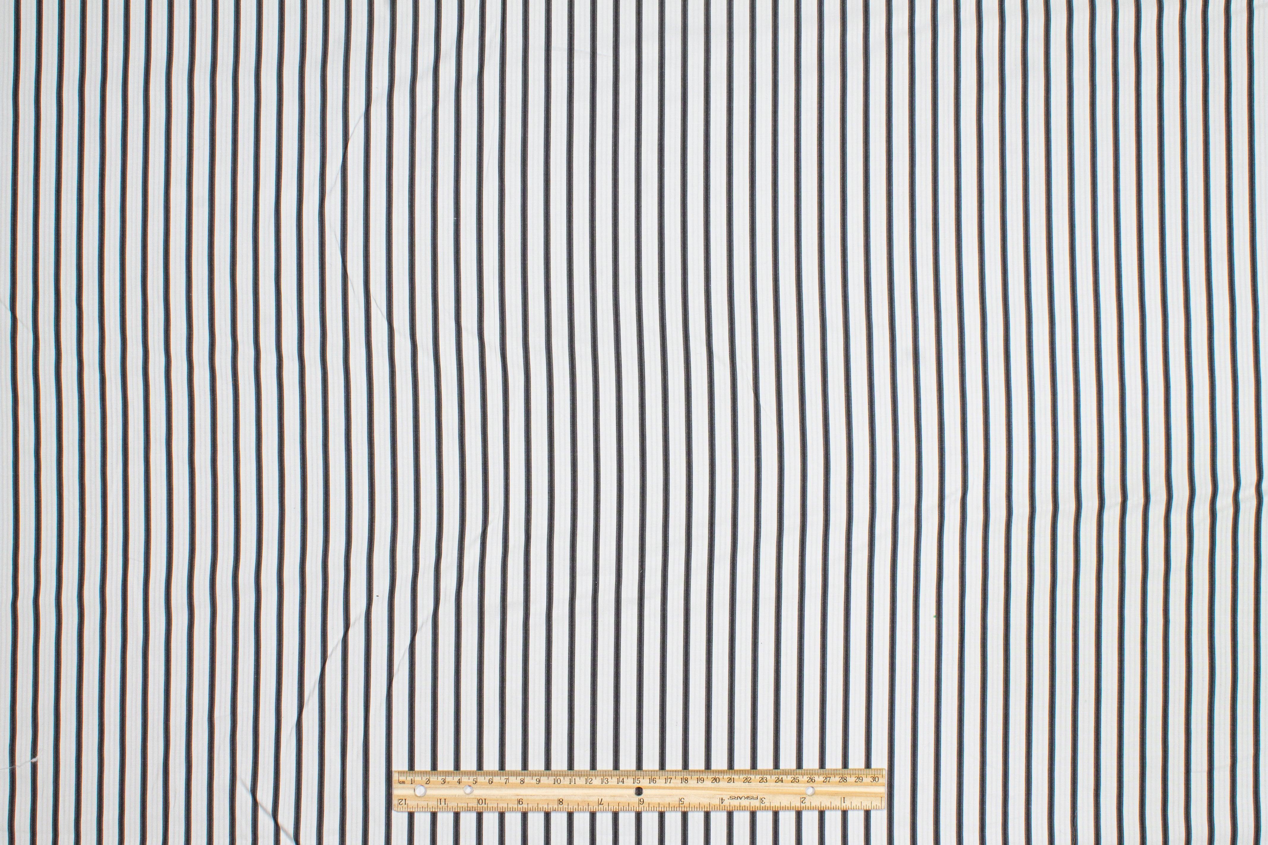 Striped Cotton Shirting - Black and White - Prime Fabrics
