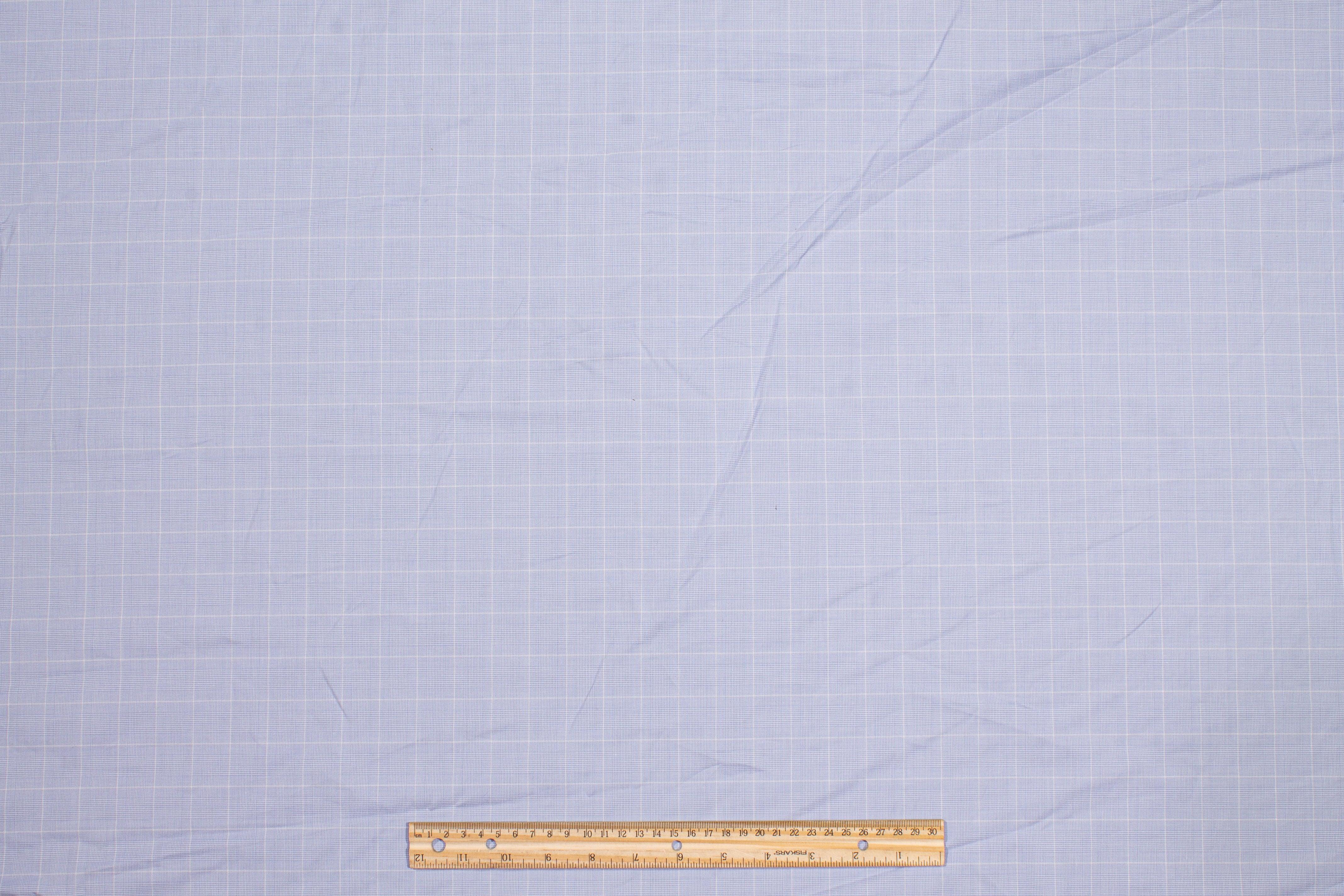 Glen Check Cotton Shirting - Blue Purple - Prime Fabrics