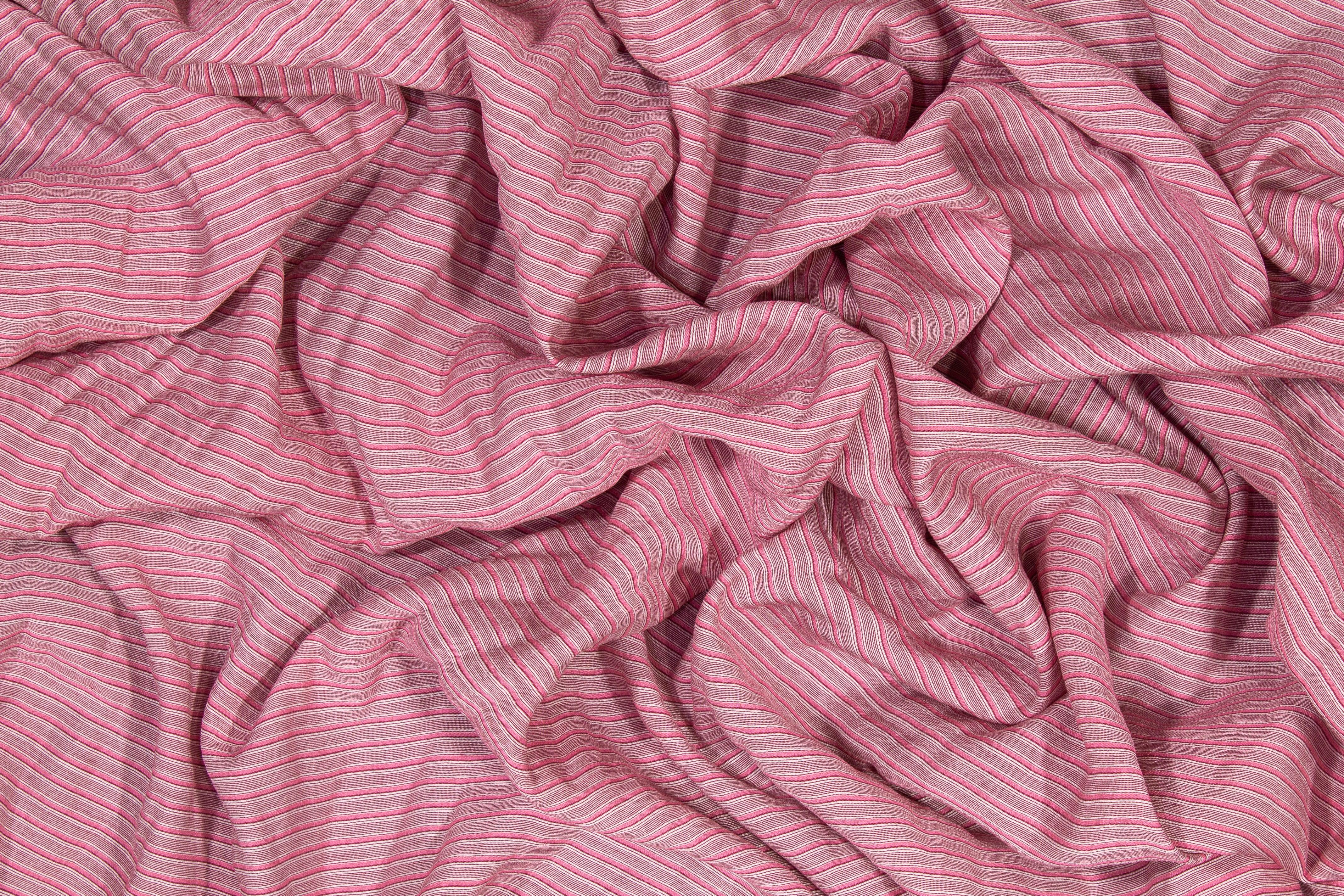 Striped Cotton Voile - Pink - Prime Fabrics