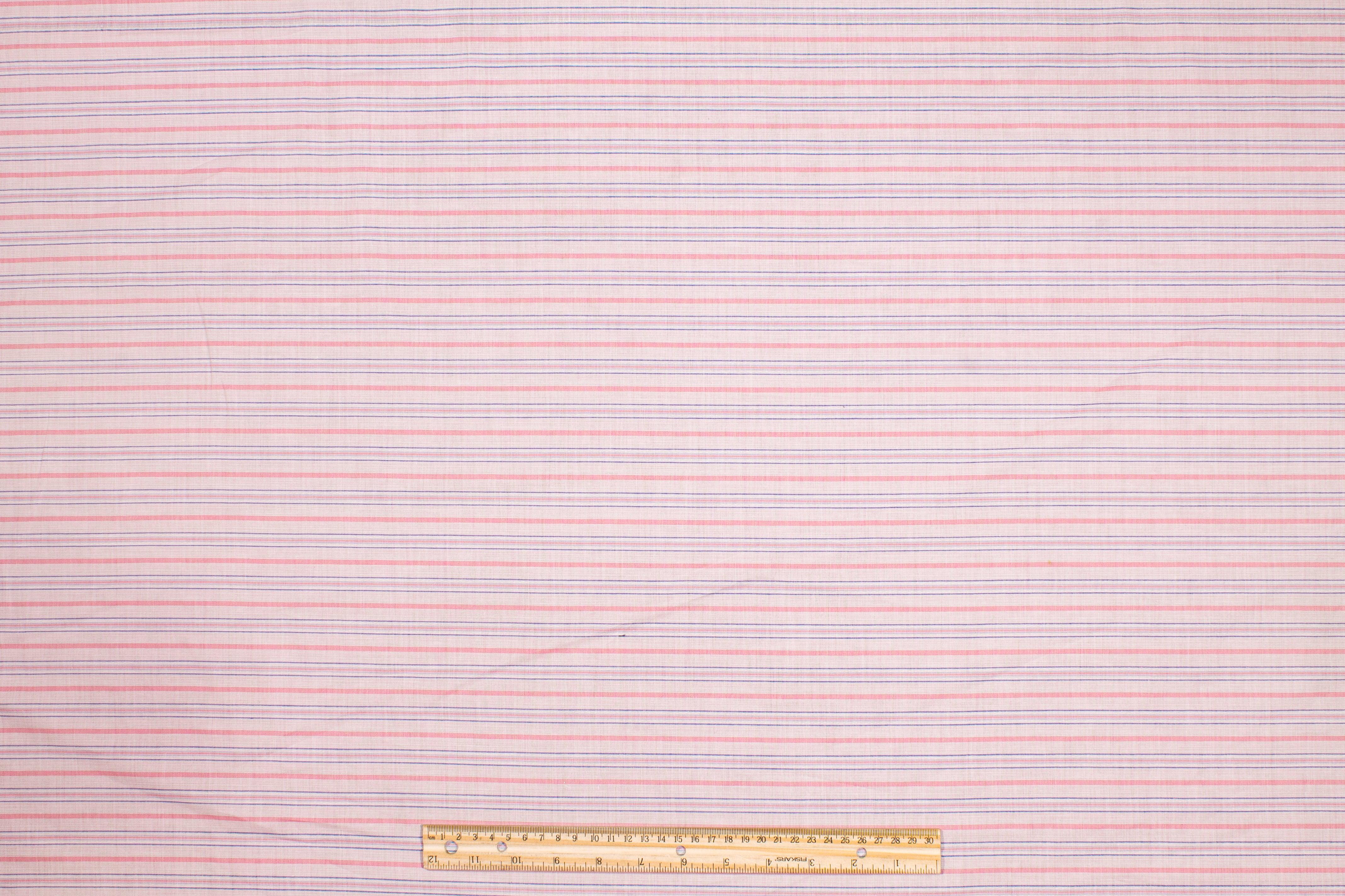 Striped Cotton Voile - Pink and Blue - Prime Fabrics