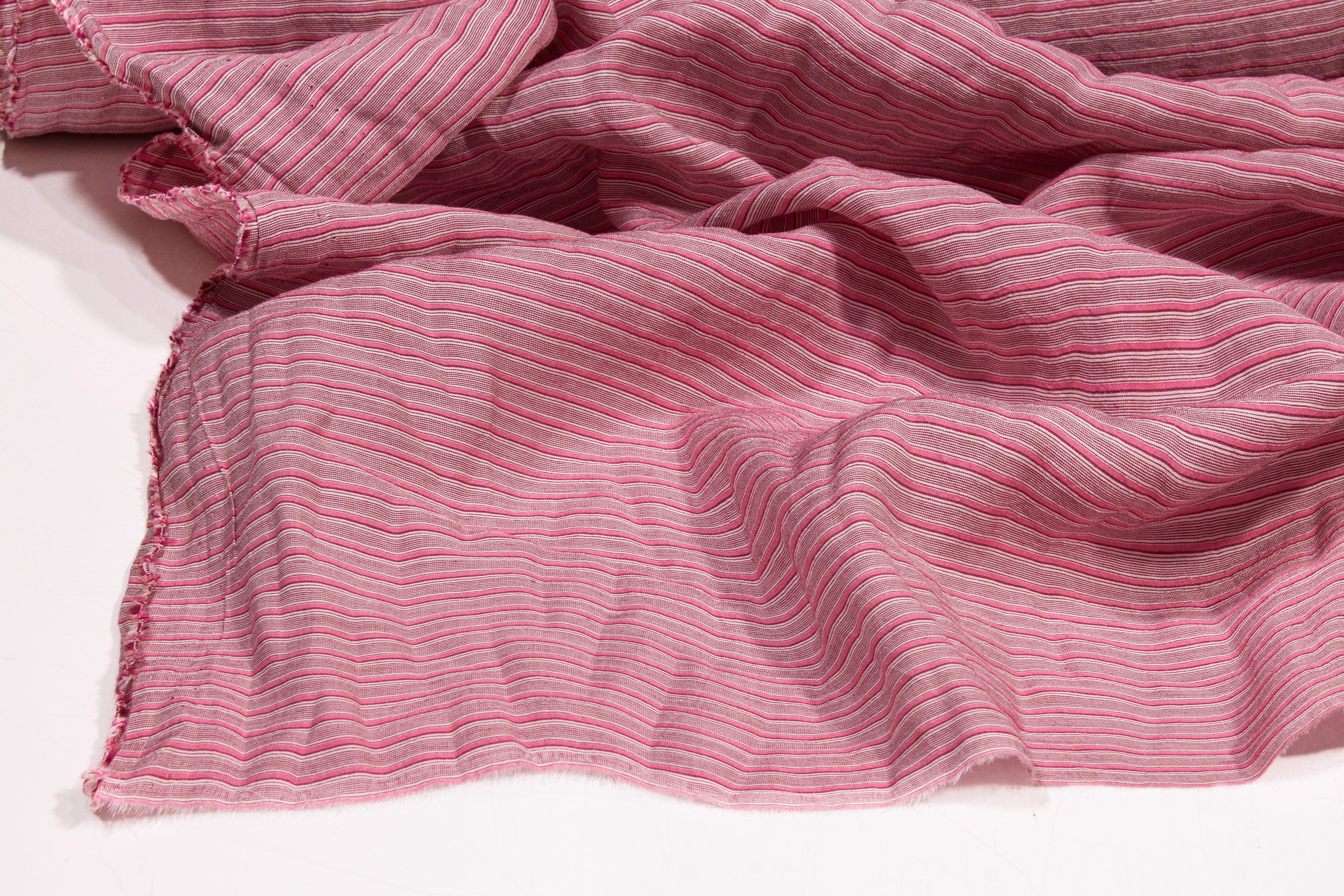 Striped Cotton Voile - Pink - Prime Fabrics