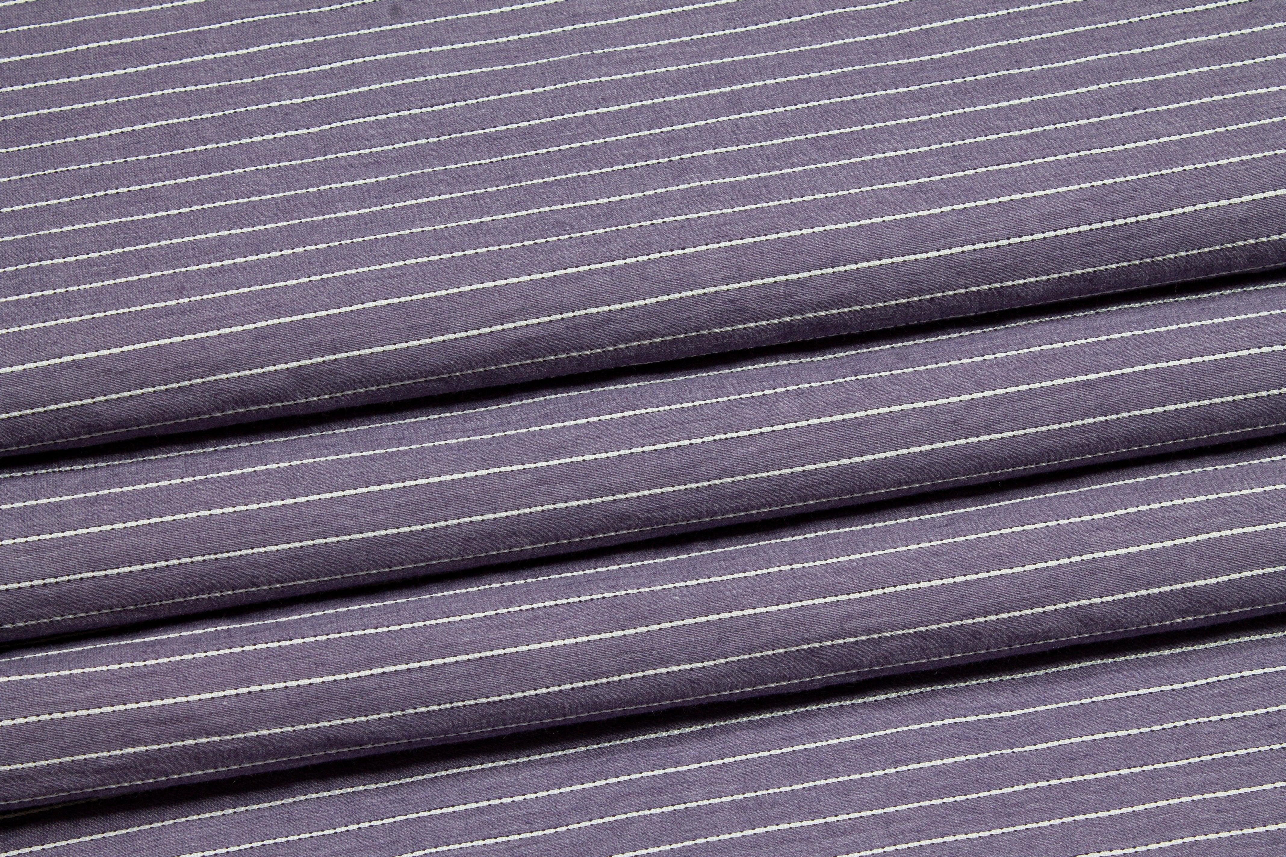 Textured Striped Poly Cotton - Purple Gray - Prime Fabrics
