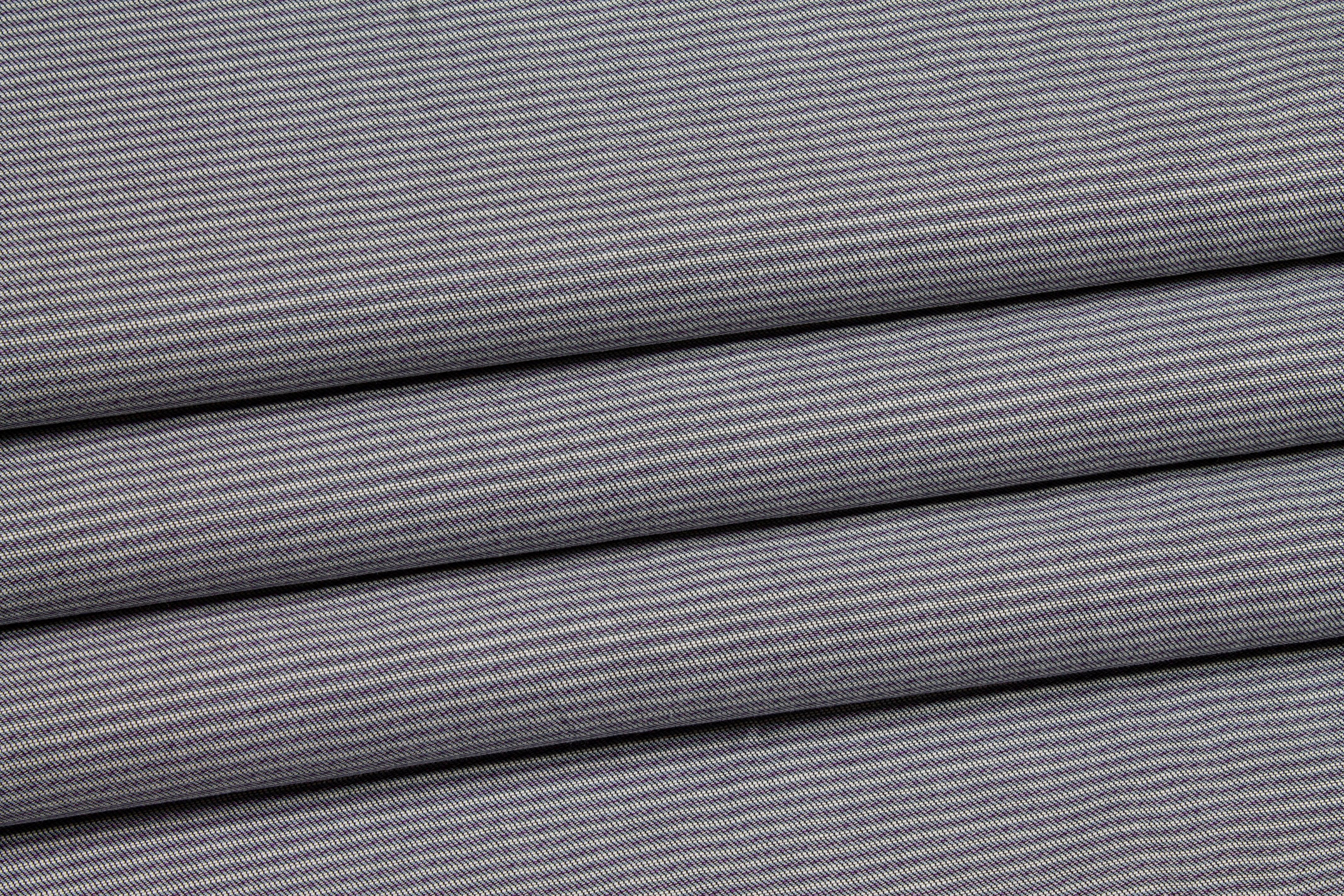 Striped Cotton Shirting - Gray - Prime Fabrics