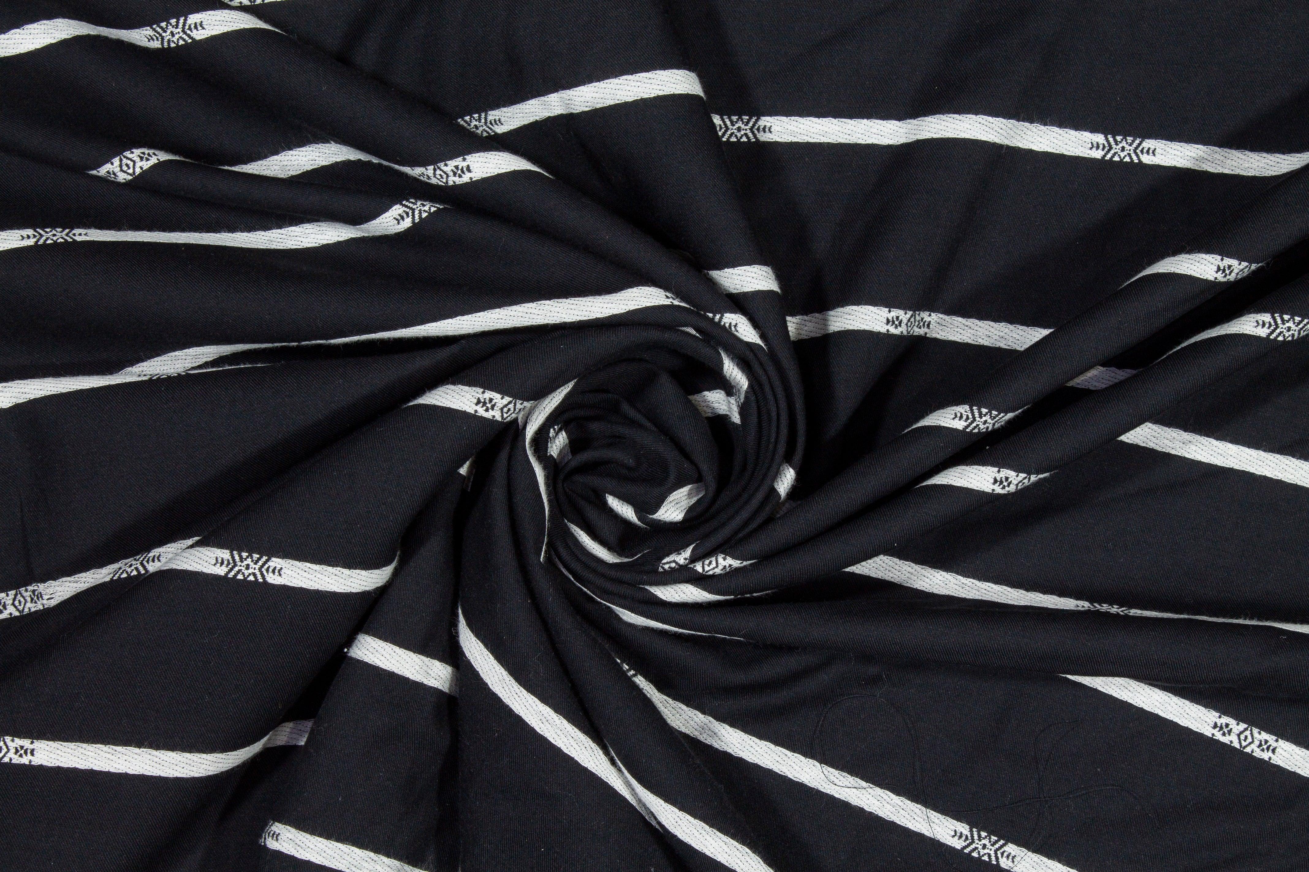 Striped Cotton Voile - Black and Off White - Prime Fabrics