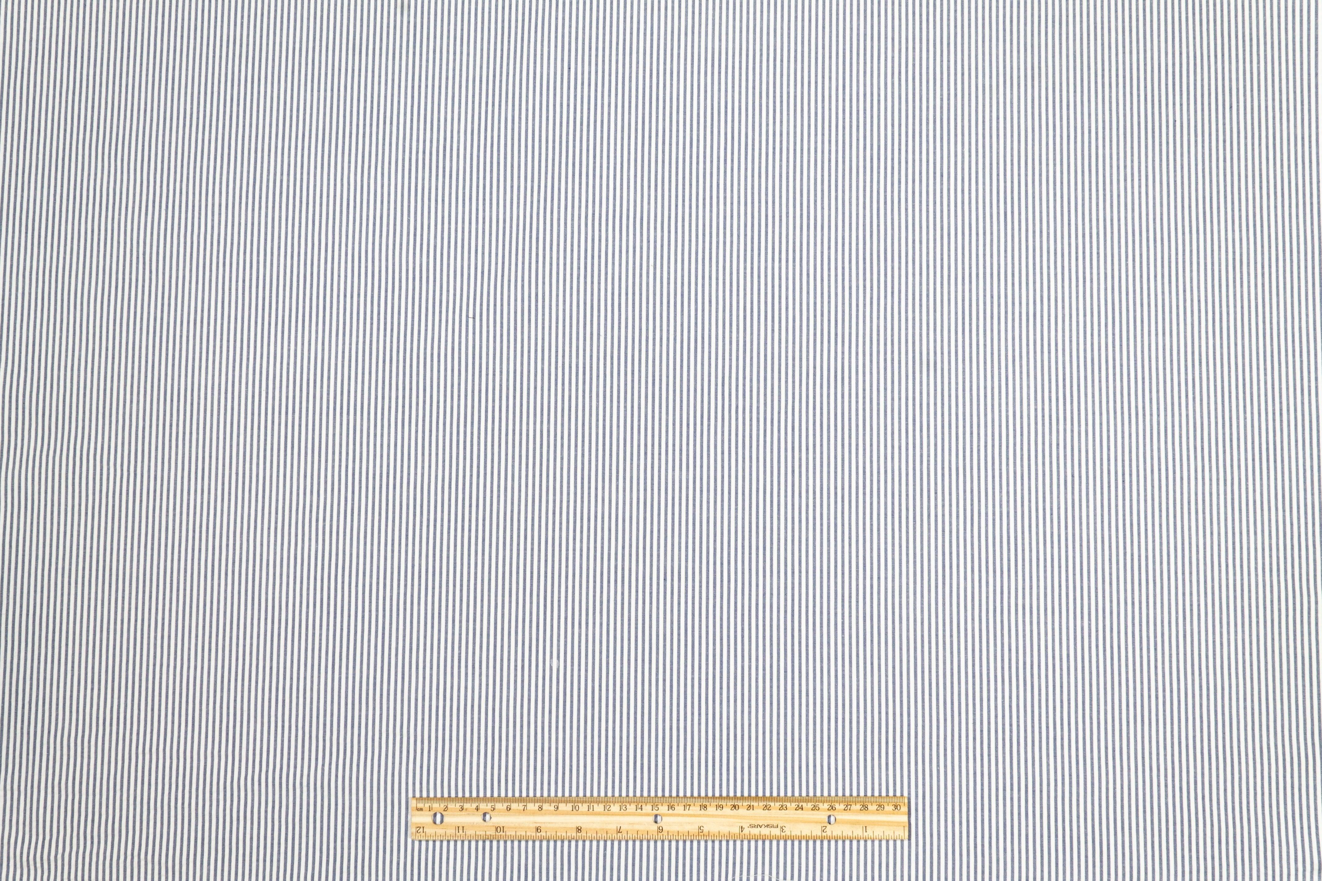 Striped Seersucker Cotton - Blue and White - Prime Fabrics