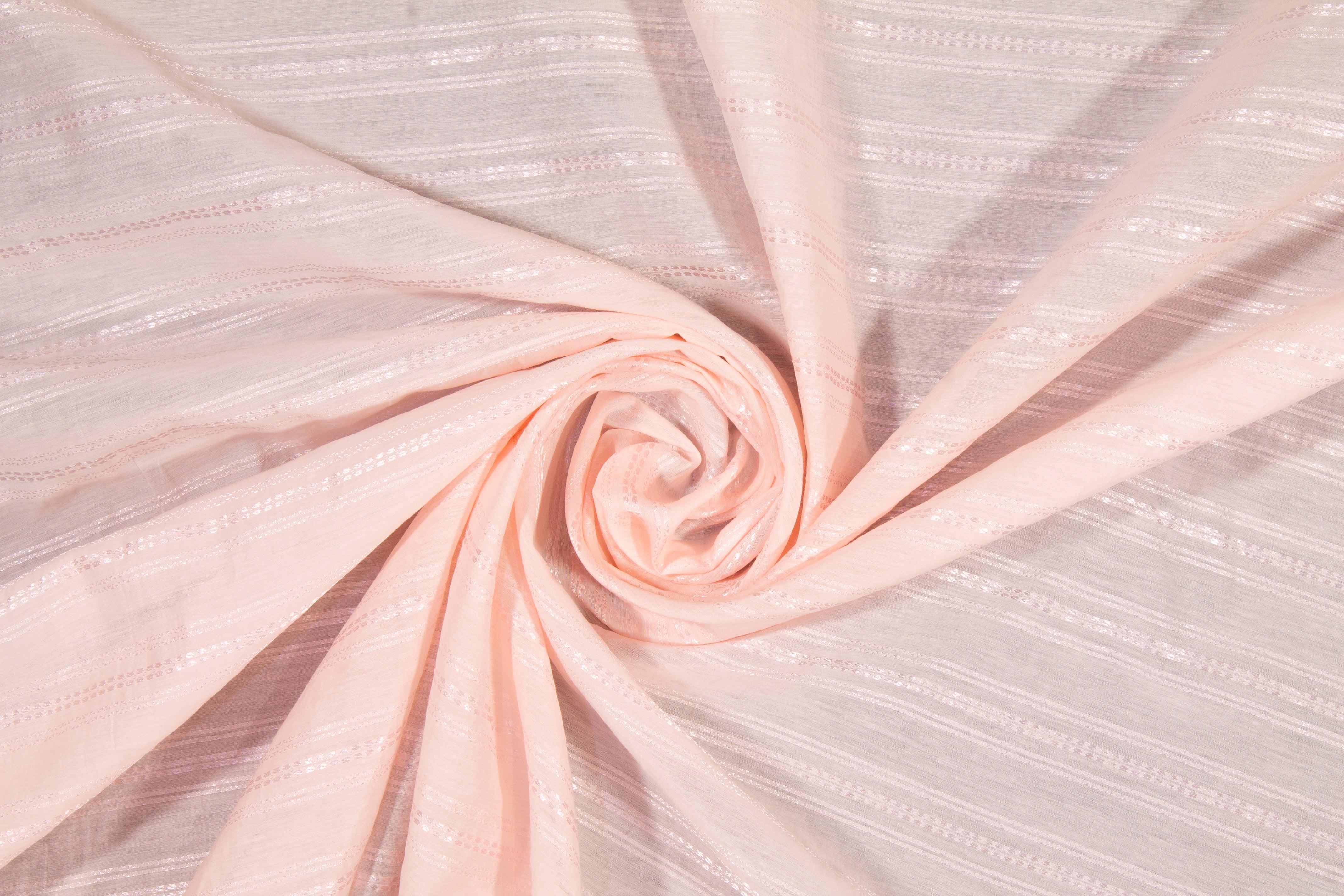 Striped Poly Cotton Voile - Pink - Prime Fabrics