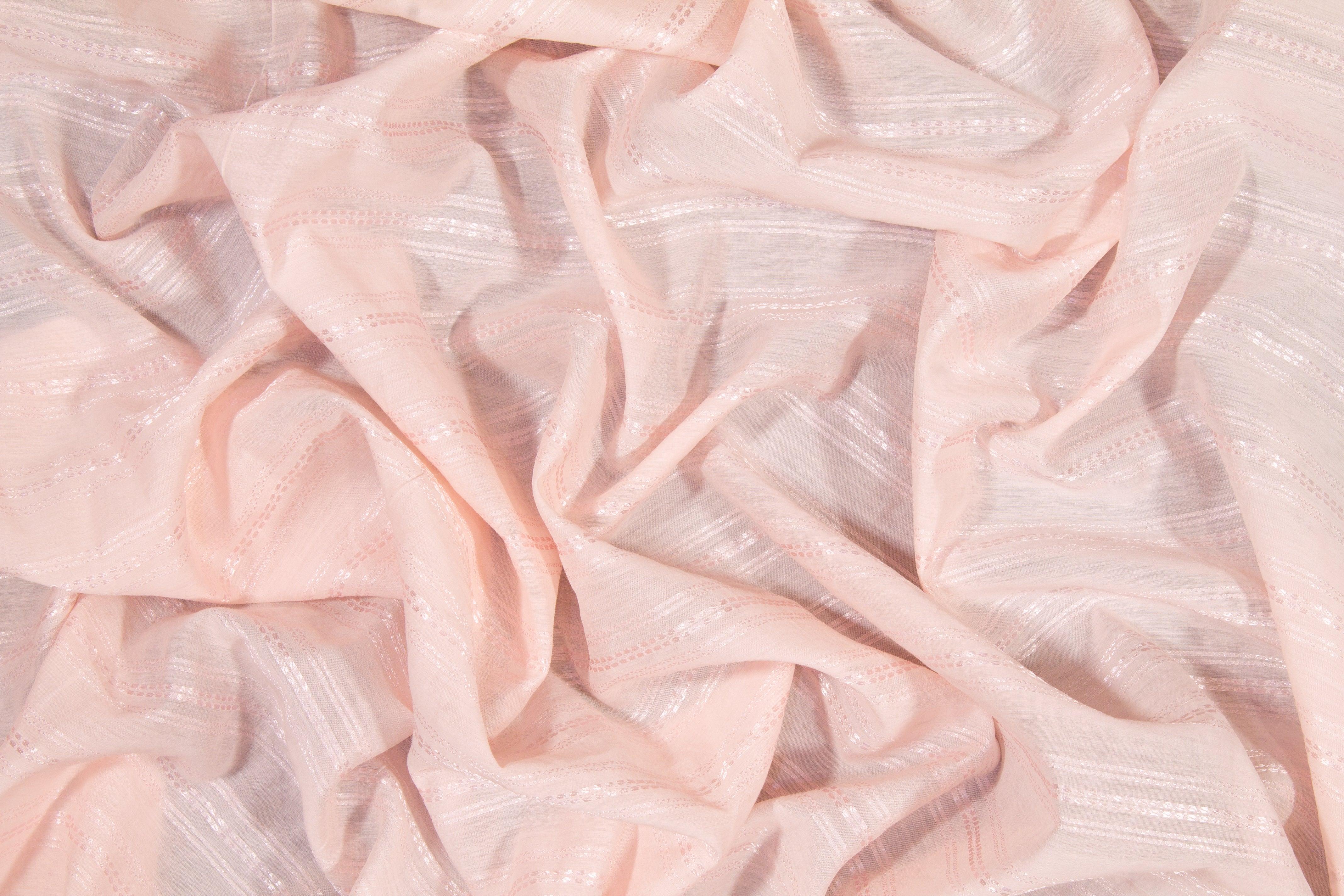 Striped Poly Cotton Voile - Pink - Prime Fabrics