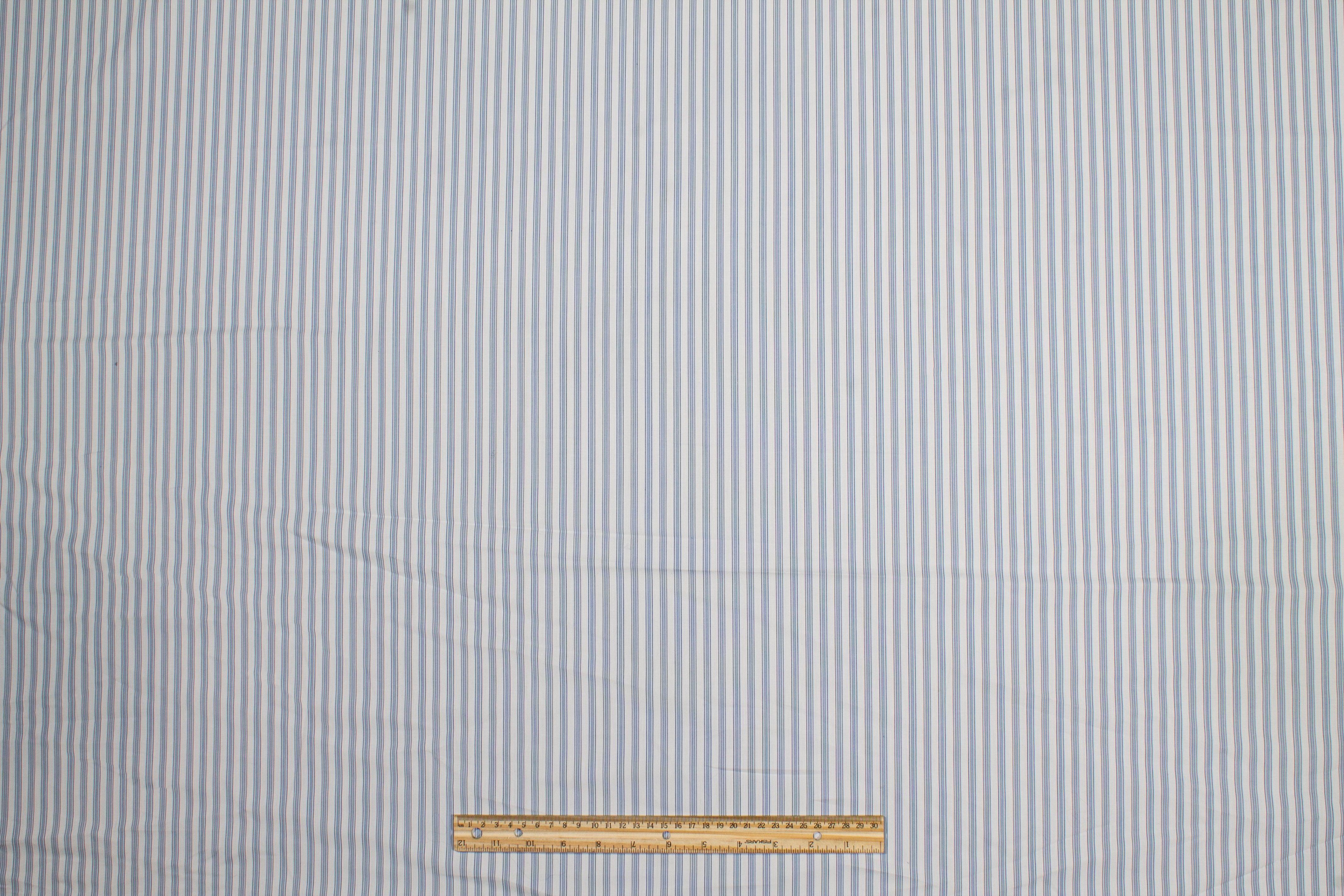 Striped Cotton Shirting - Blue and White - Prime Fabrics