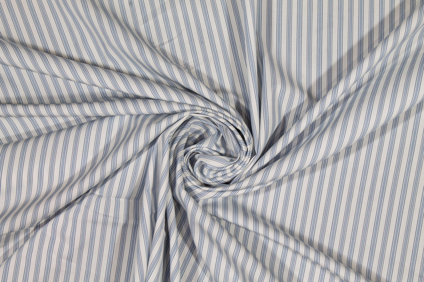 Striped Cotton Shirting - Blue and White - Prime Fabrics