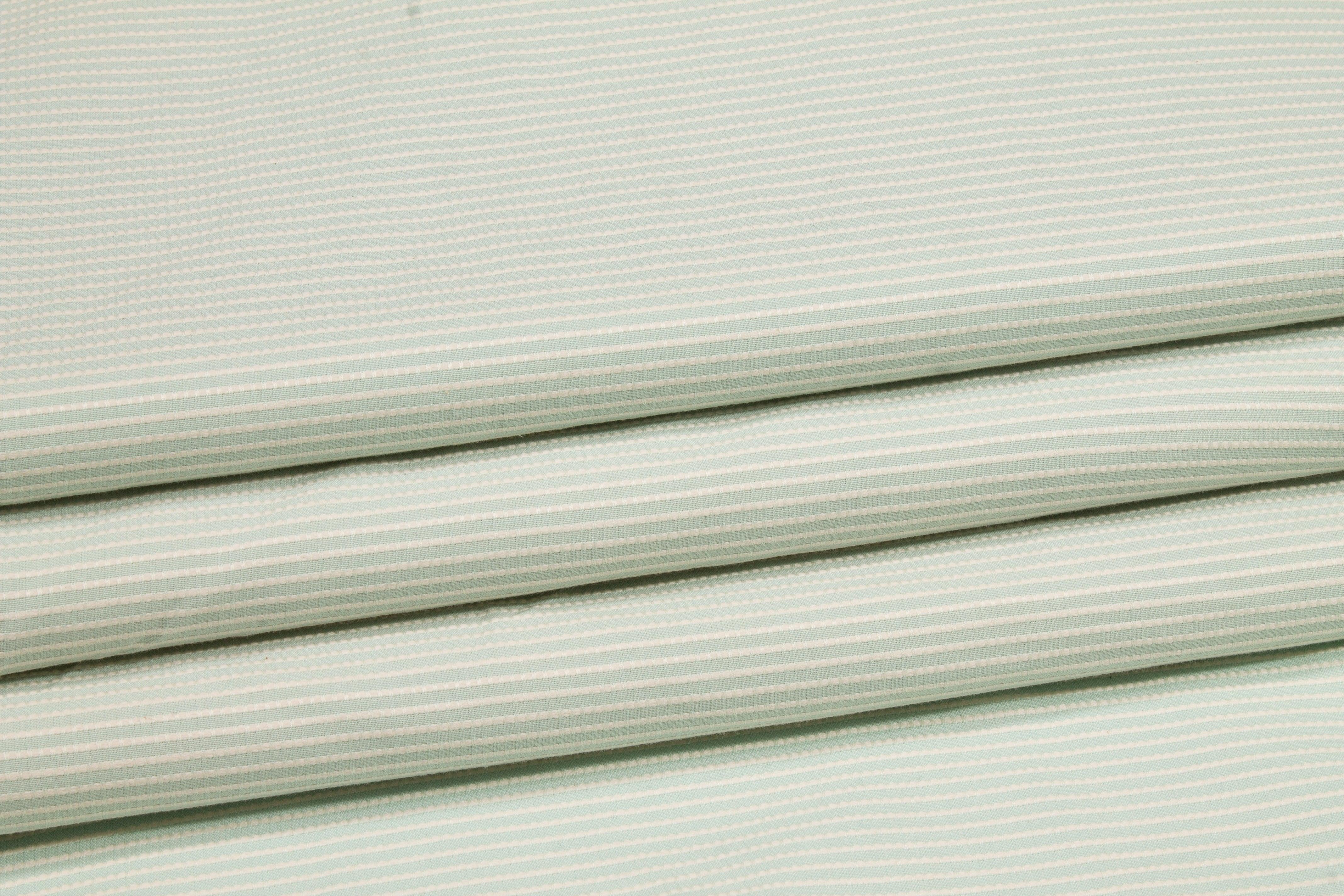 Textured Striped Cotton - Mint Green and White - Prime Fabrics