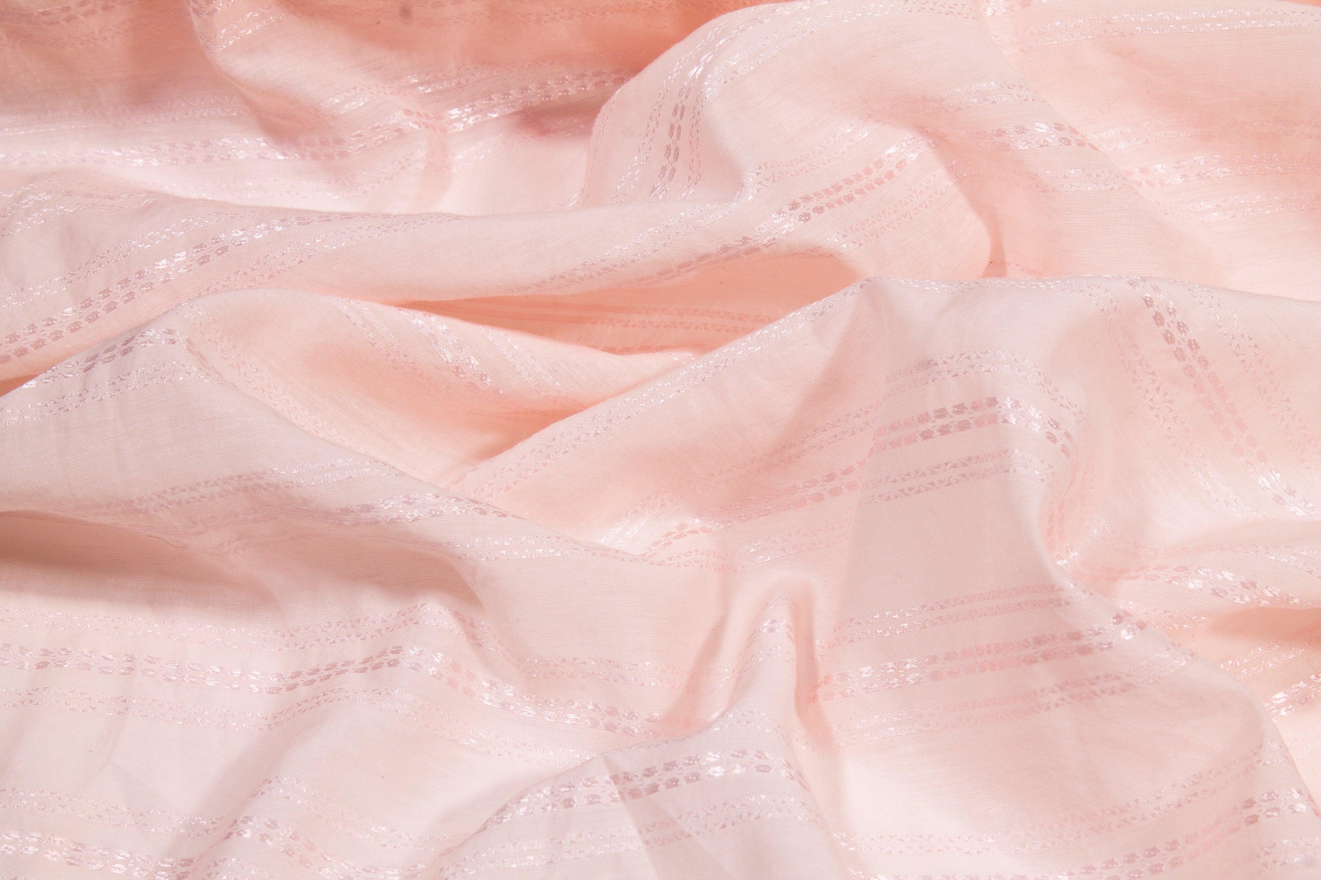 Striped Poly Cotton Voile - Pink - Prime Fabrics