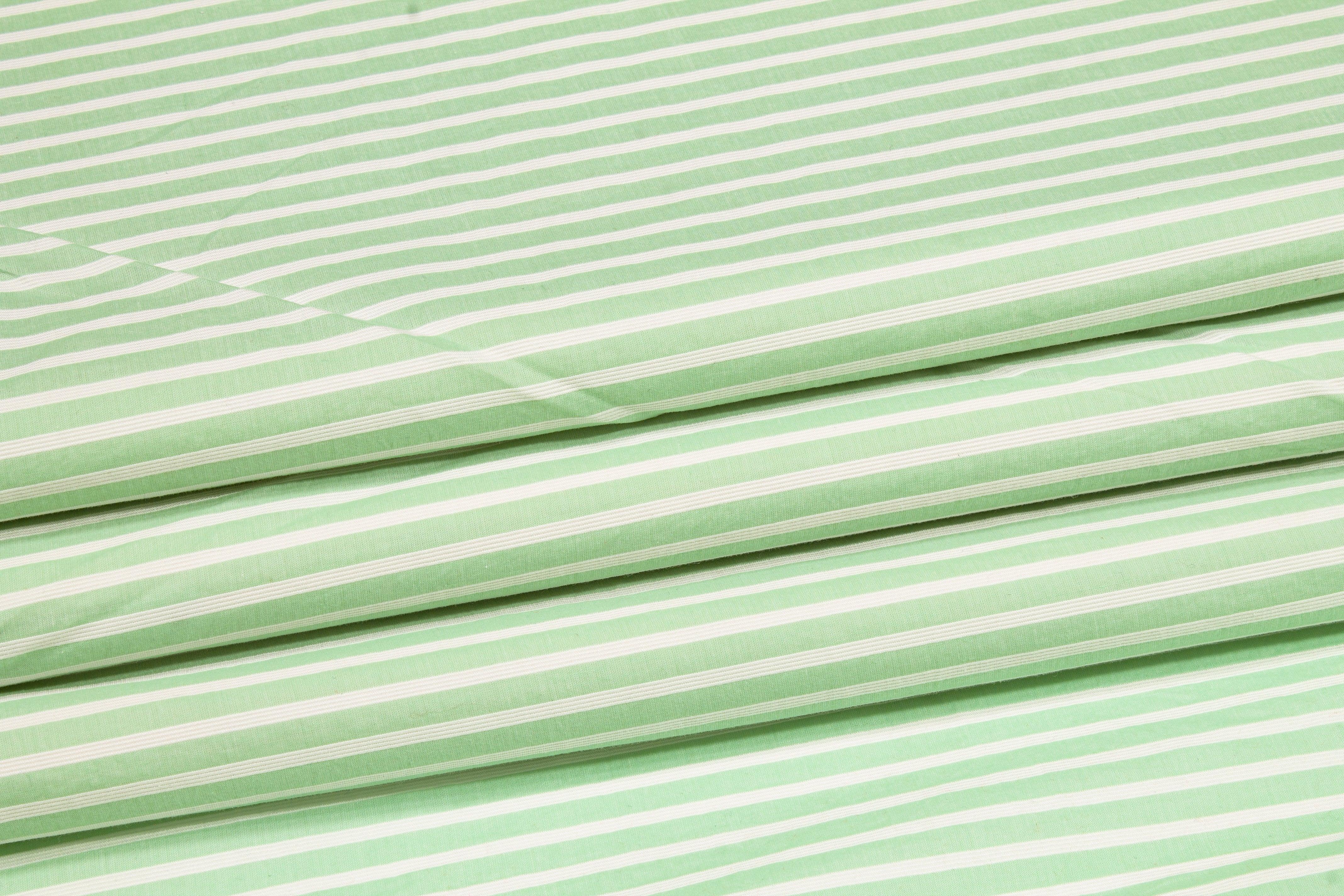 Striped Cotton Voile - Green and White - Prime Fabrics