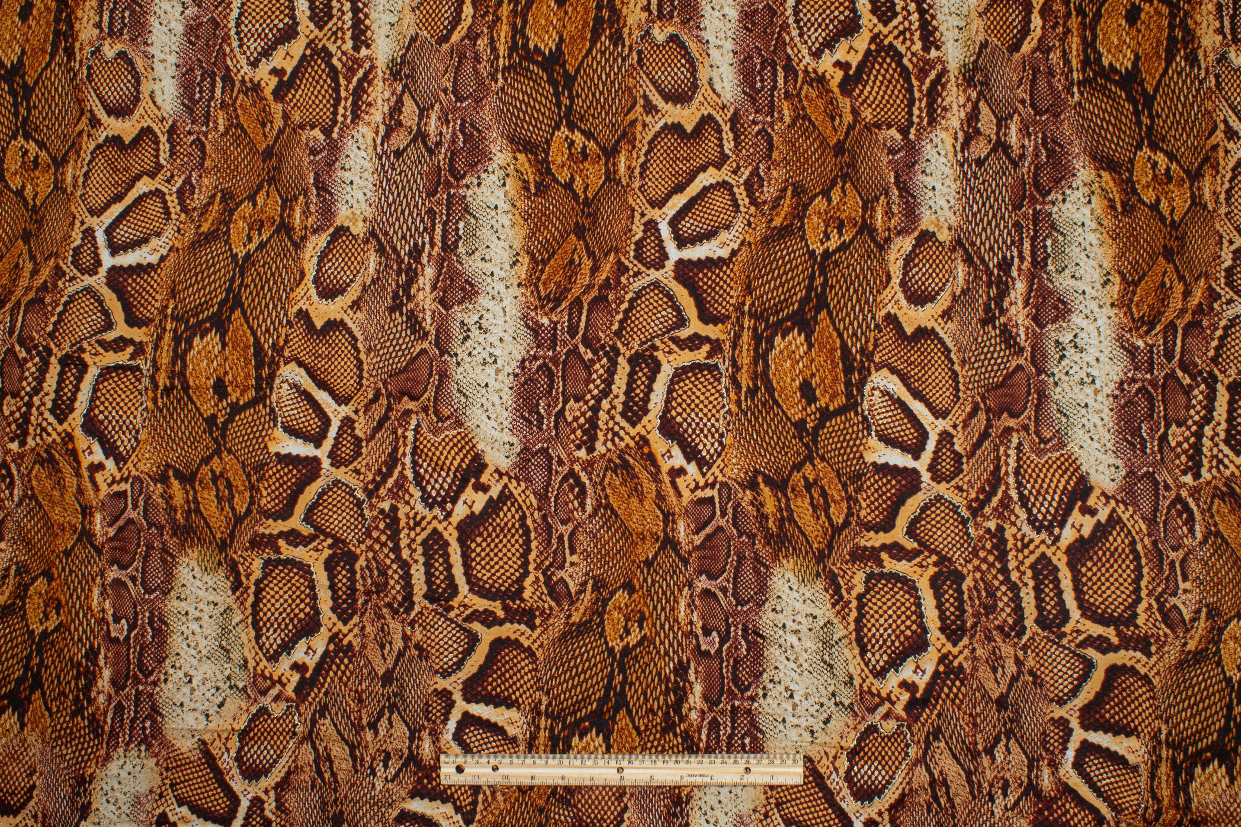 Snake Skin Printed Cotton Voile - Brown - Prime Fabrics