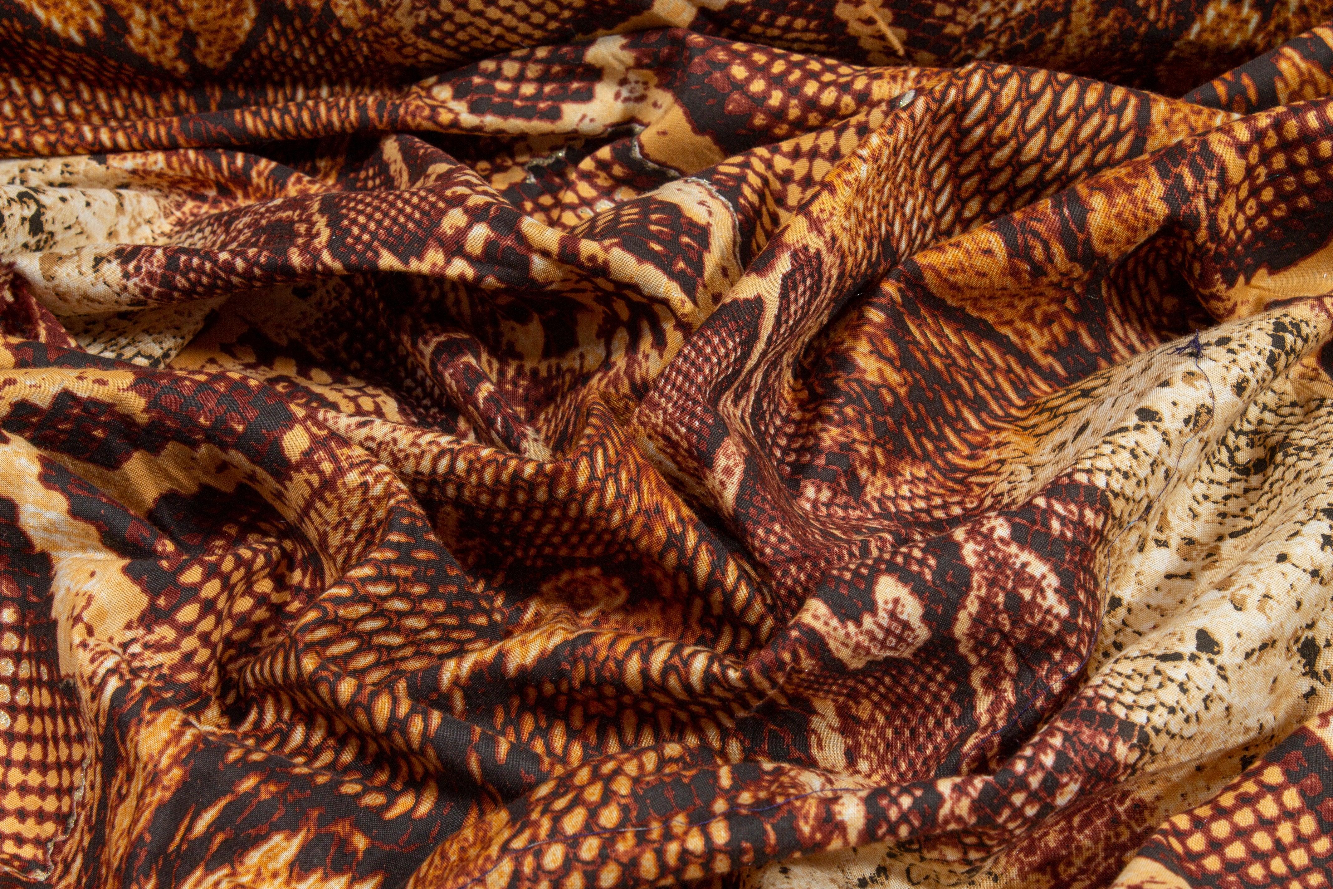 Snake Skin Printed Cotton Voile - Brown - Prime Fabrics