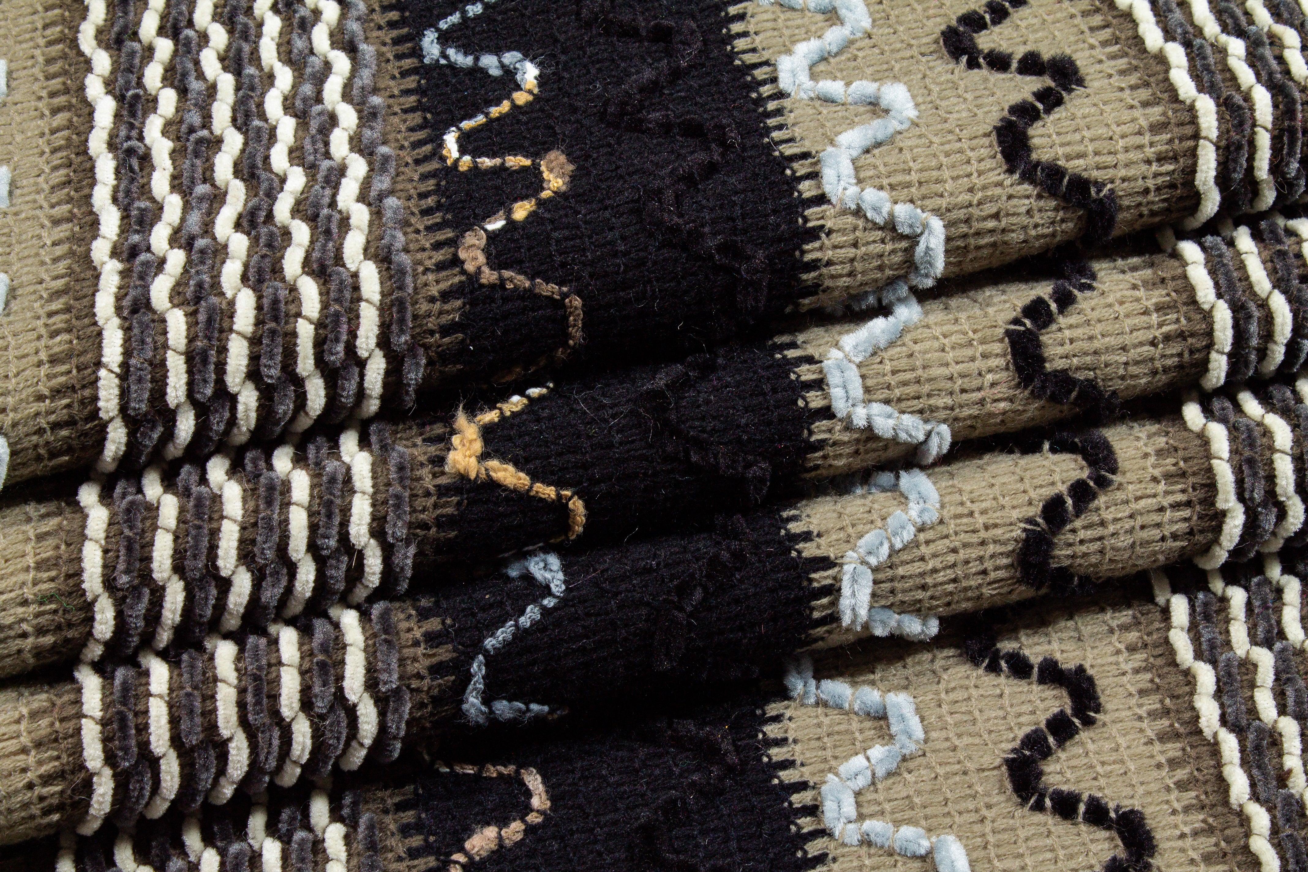 Black and Gray Striped Polyester Knit - Prime Fabrics