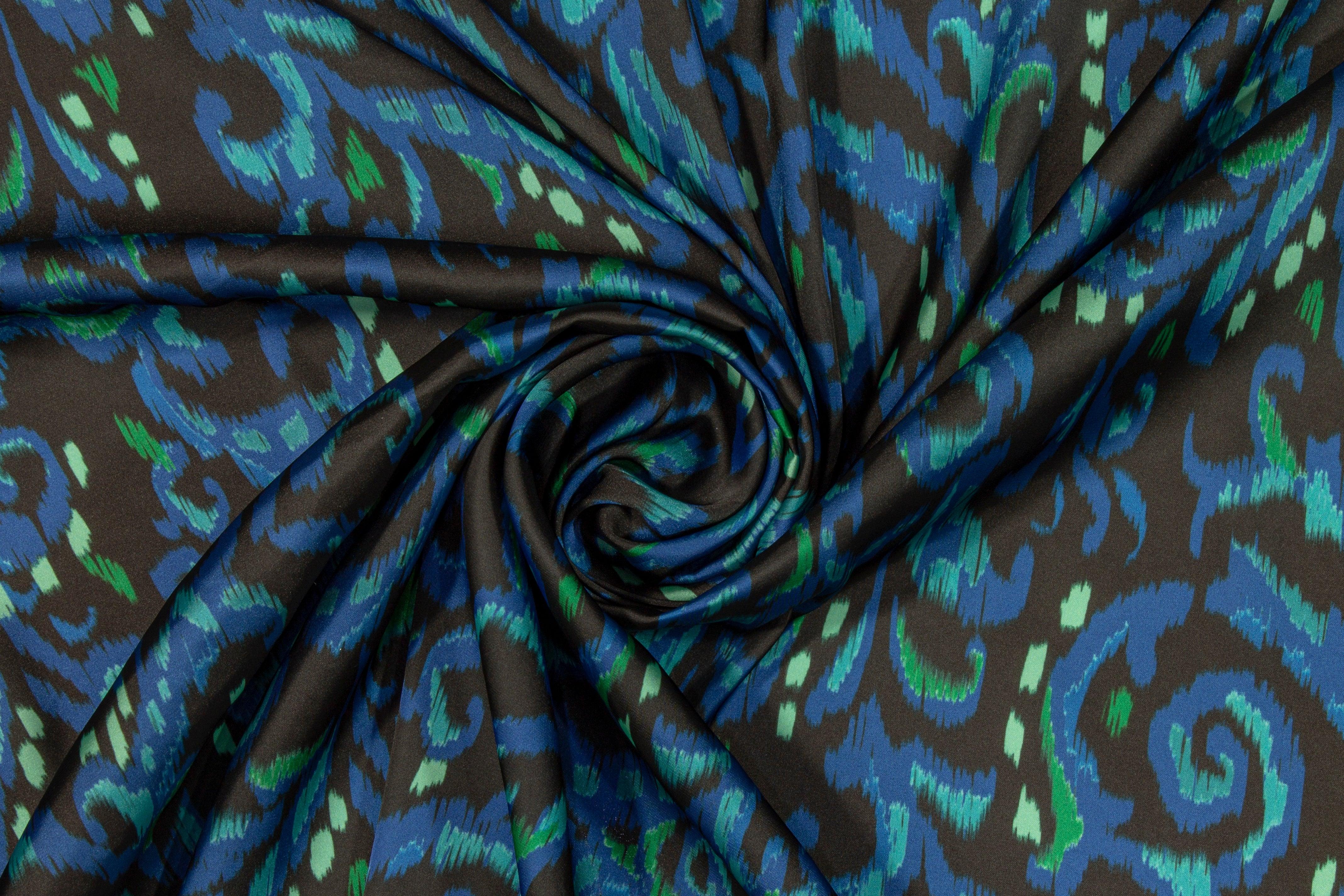 Italian Acetate Charmeuse - Blue and Green - Prime Fabrics