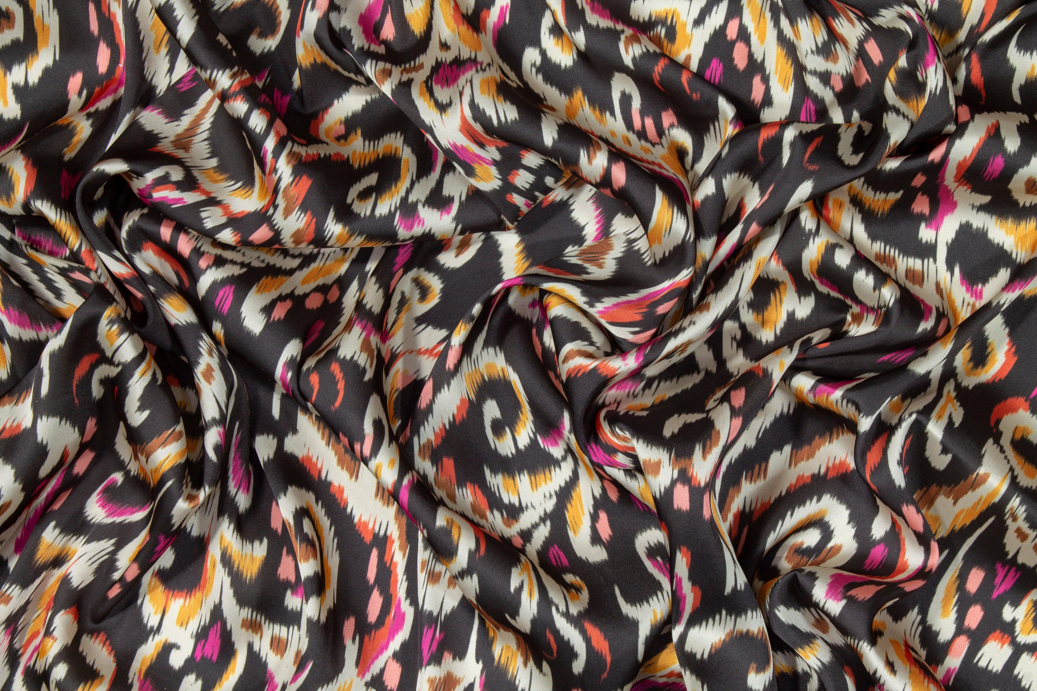 Italian Acetate Charmeuse - Pink and Orange - Prime Fabrics