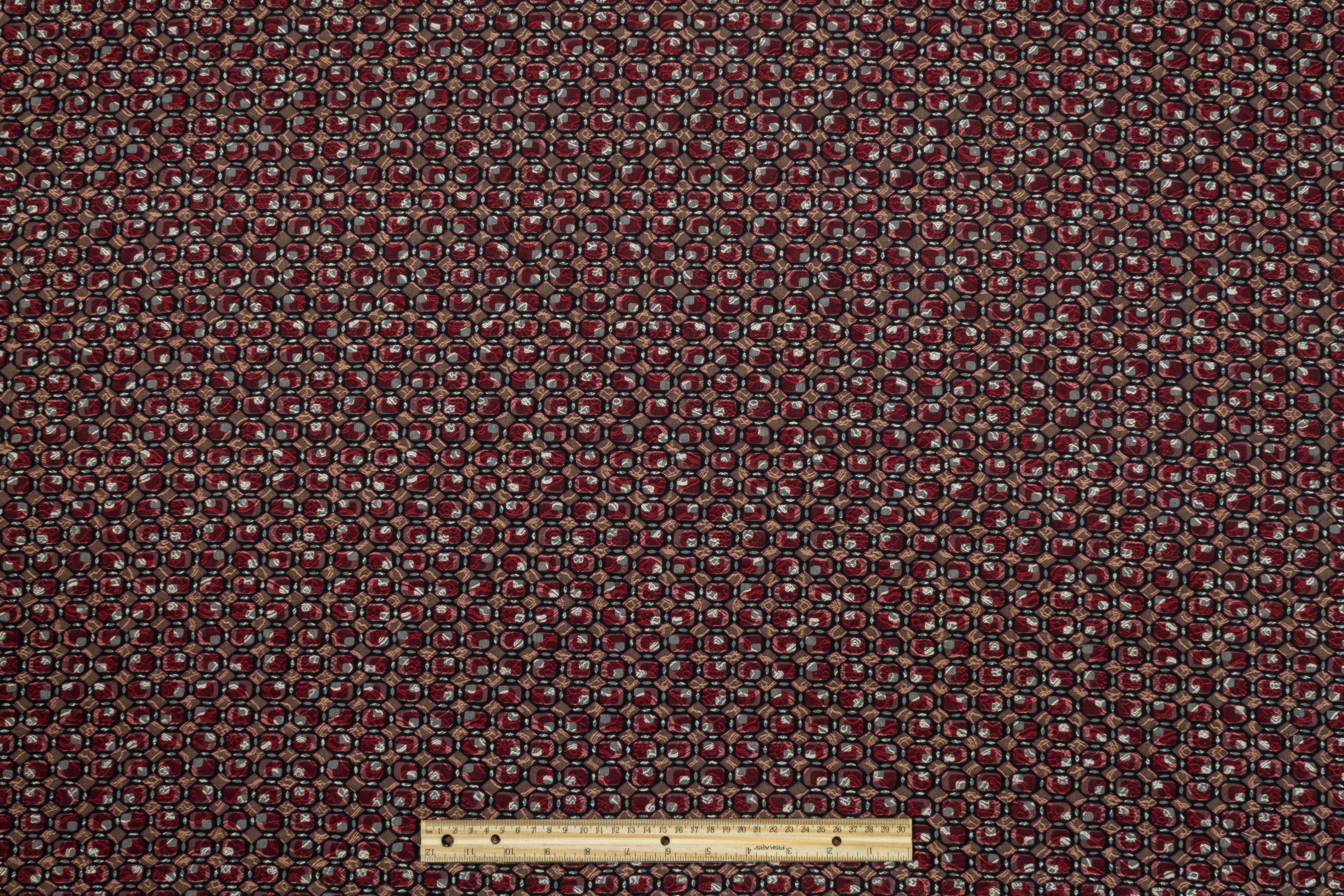 Burgundy Italian Stretch Brocade - Prime Fabrics