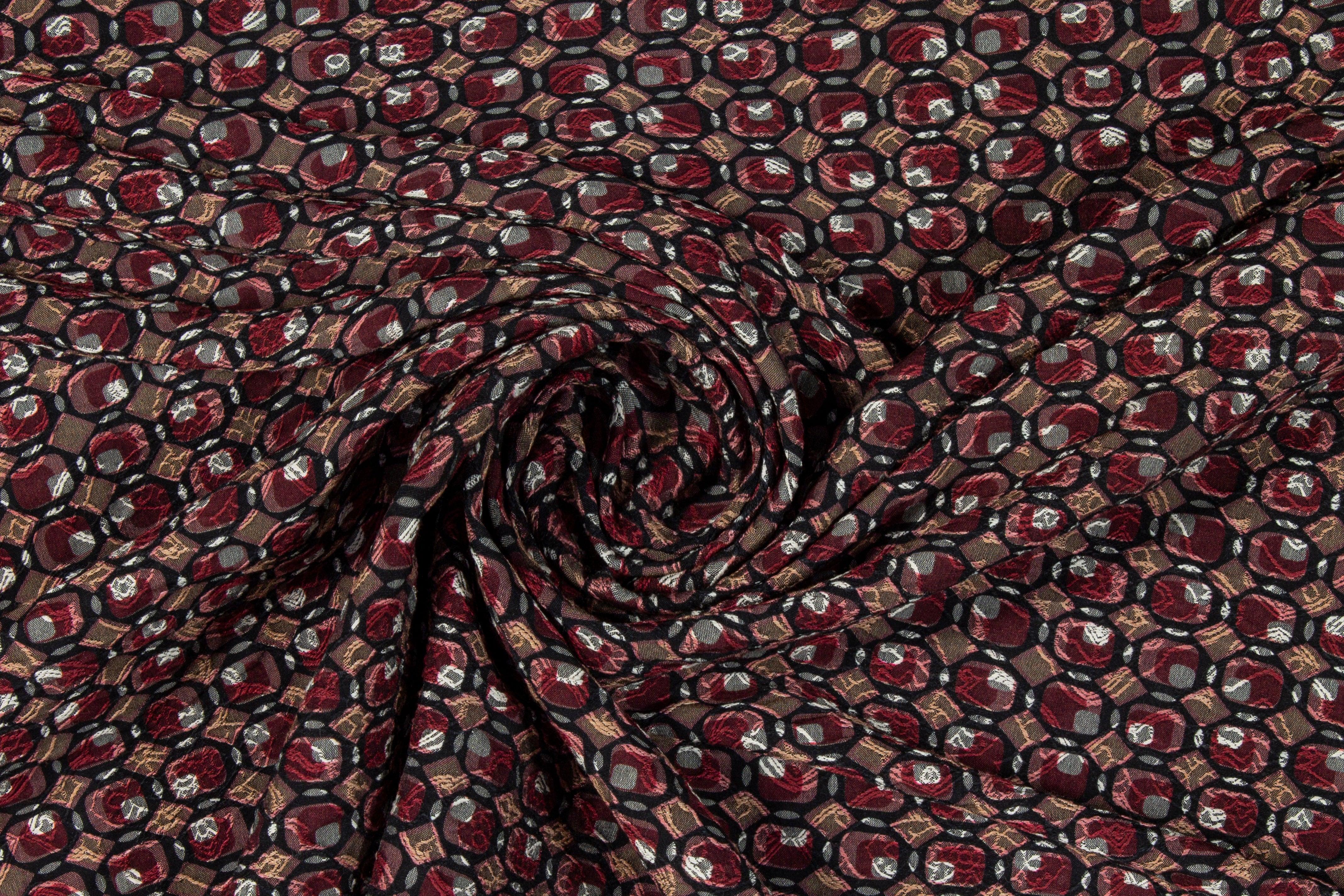 Burgundy Italian Stretch Brocade - Prime Fabrics