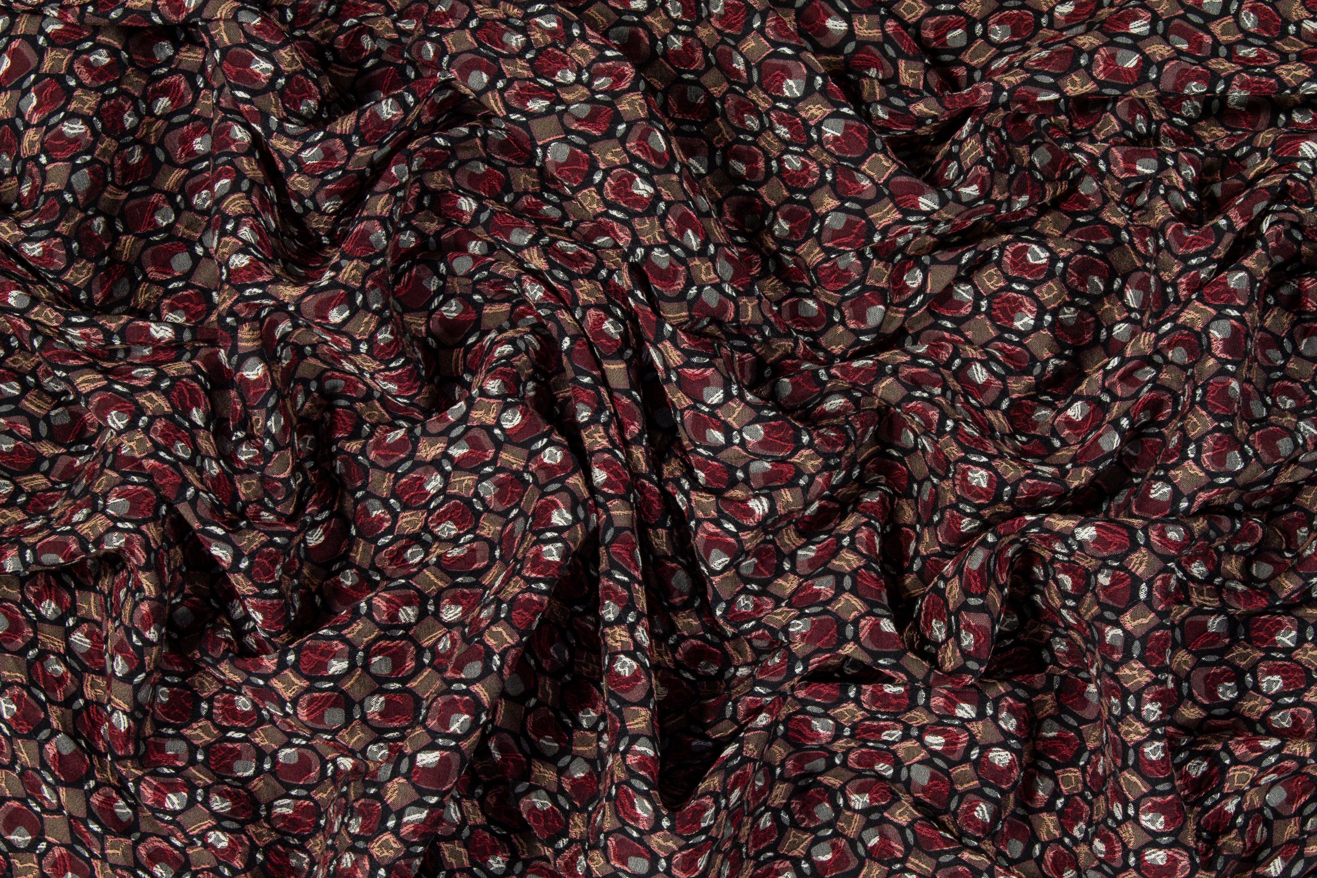 Burgundy Italian Stretch Brocade - Prime Fabrics
