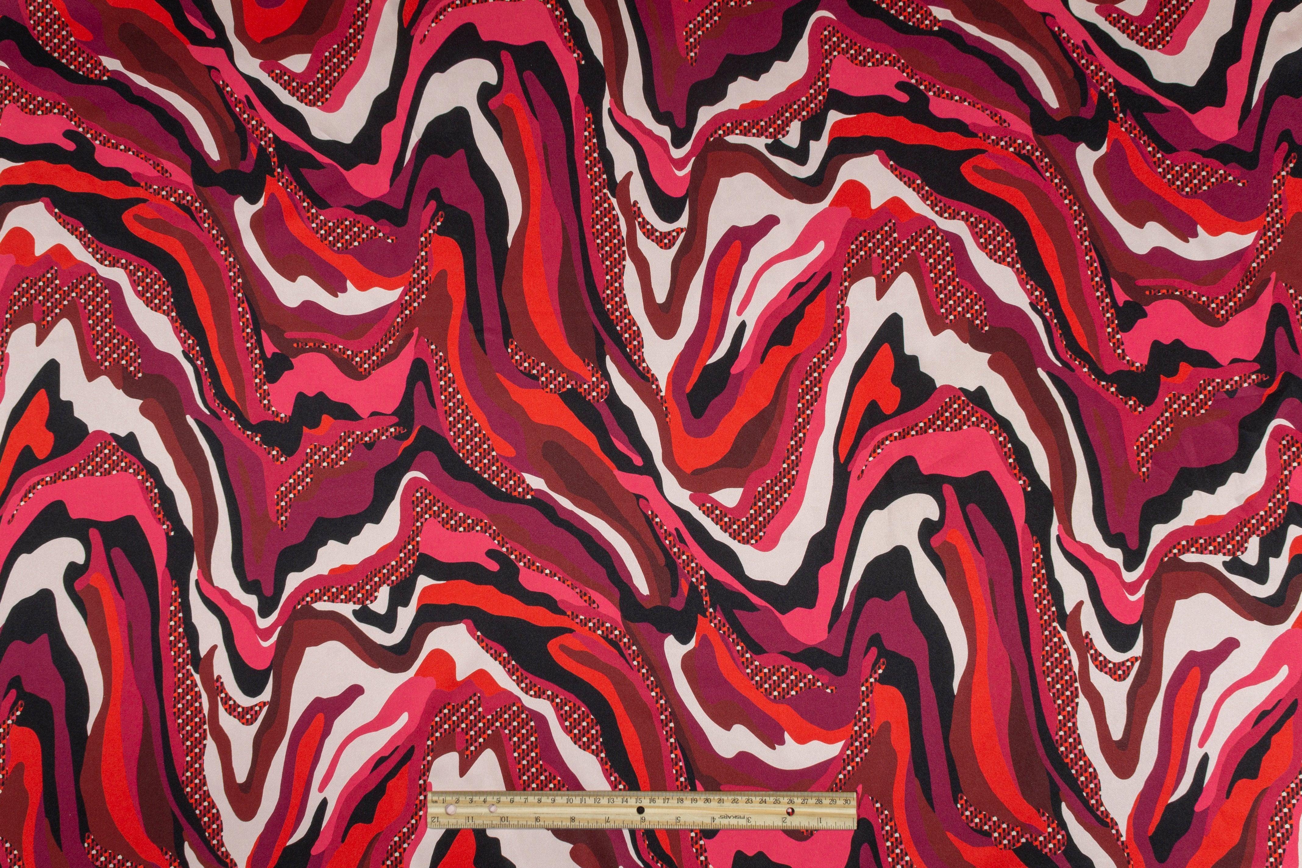 Italian Acetate Charmeuse - Red, Magenta, Purple - Prime Fabrics