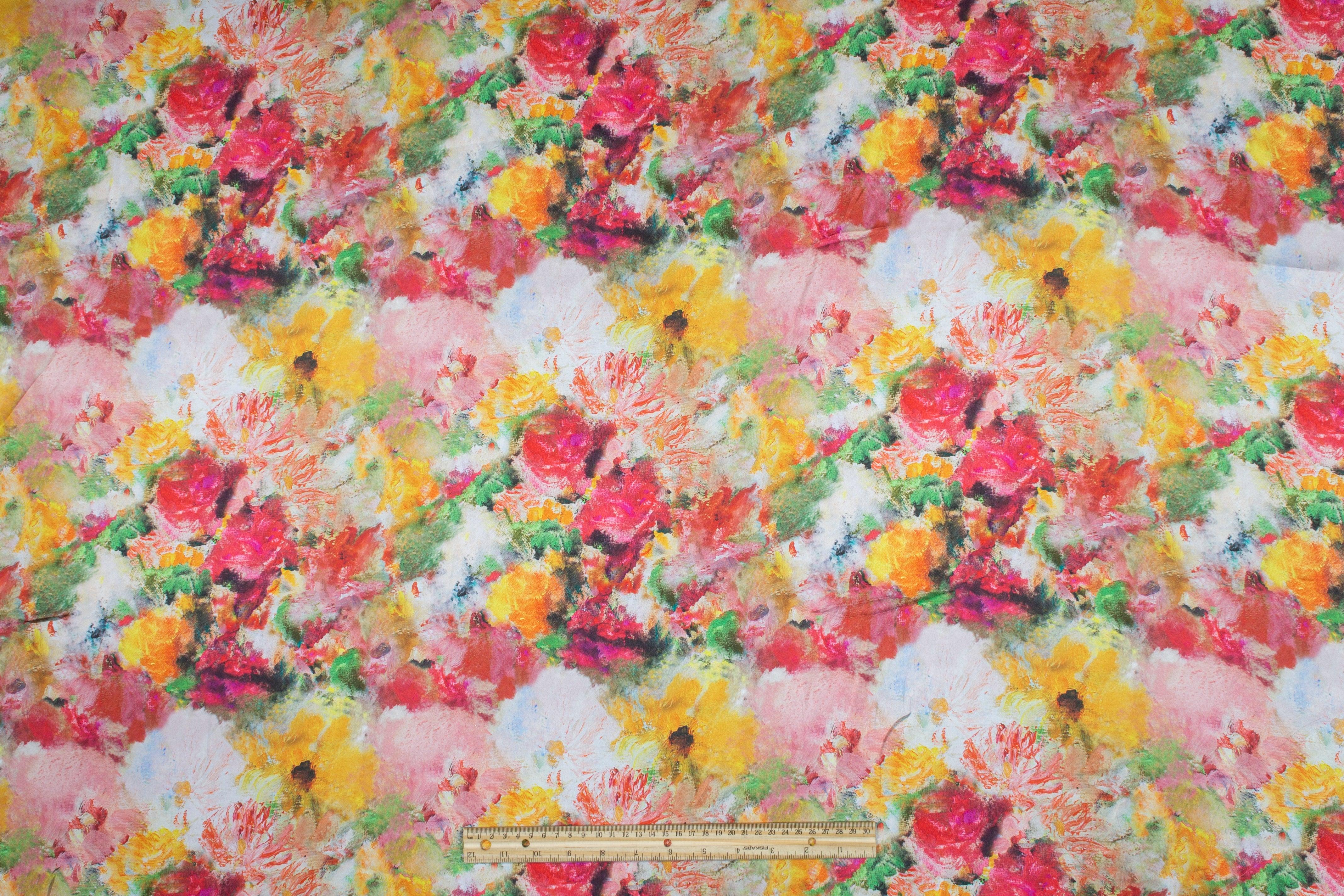 Abstract Watercolor Italian Charmeuse - Prime Fabrics