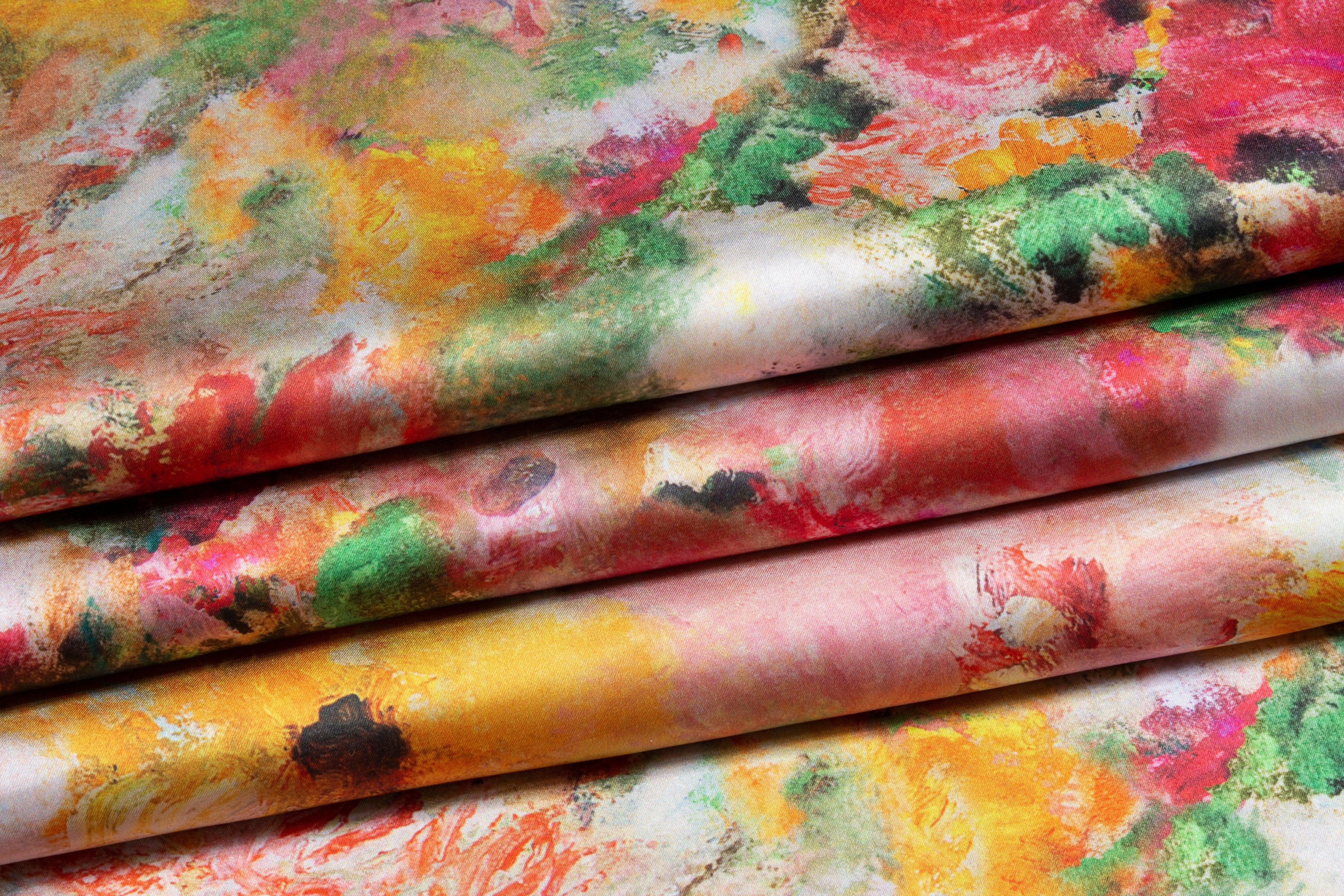 Abstract Watercolor Italian Charmeuse - Prime Fabrics