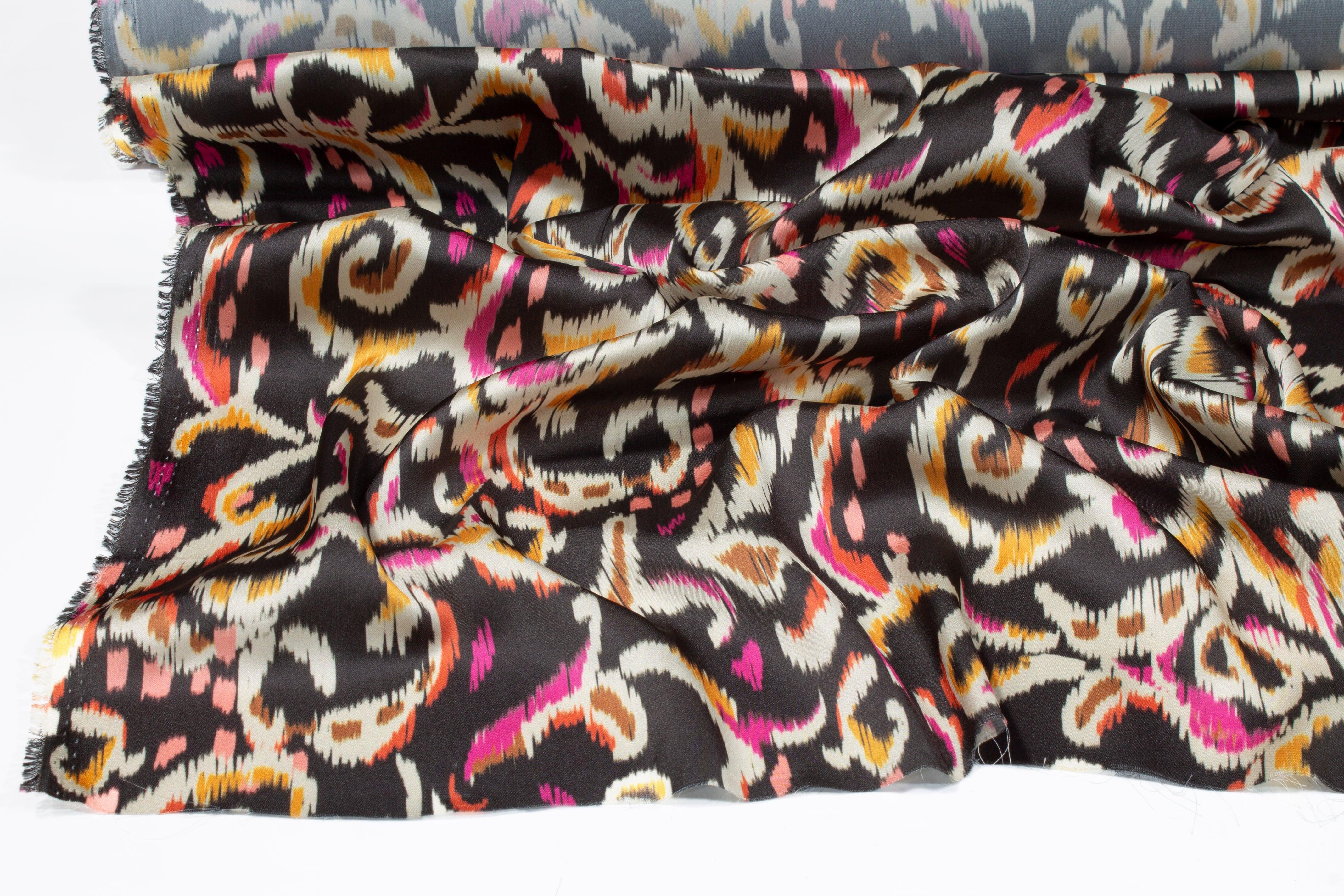 Italian Acetate Charmeuse - Pink and Orange - Prime Fabrics