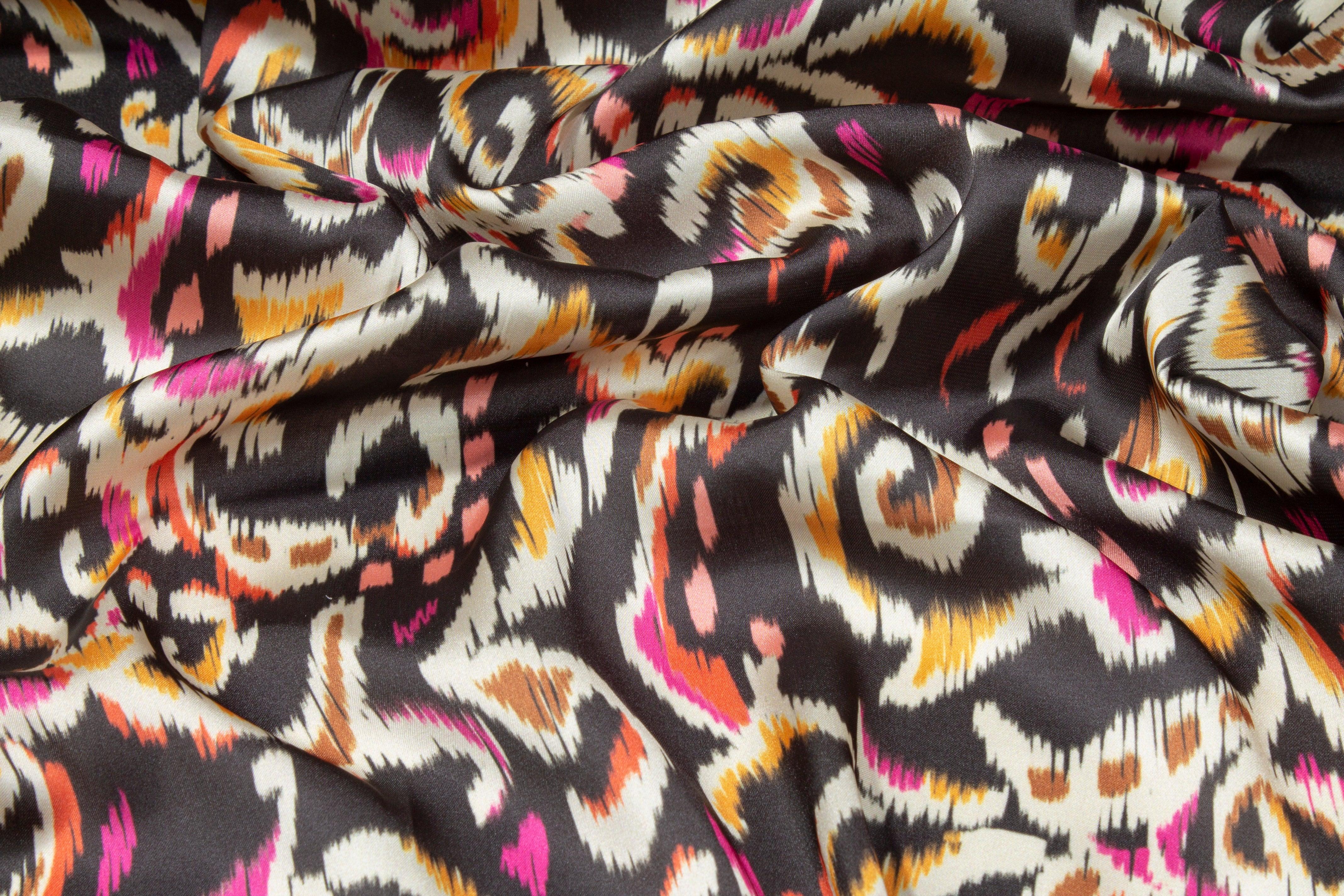 Italian Acetate Charmeuse - Pink and Orange - Prime Fabrics
