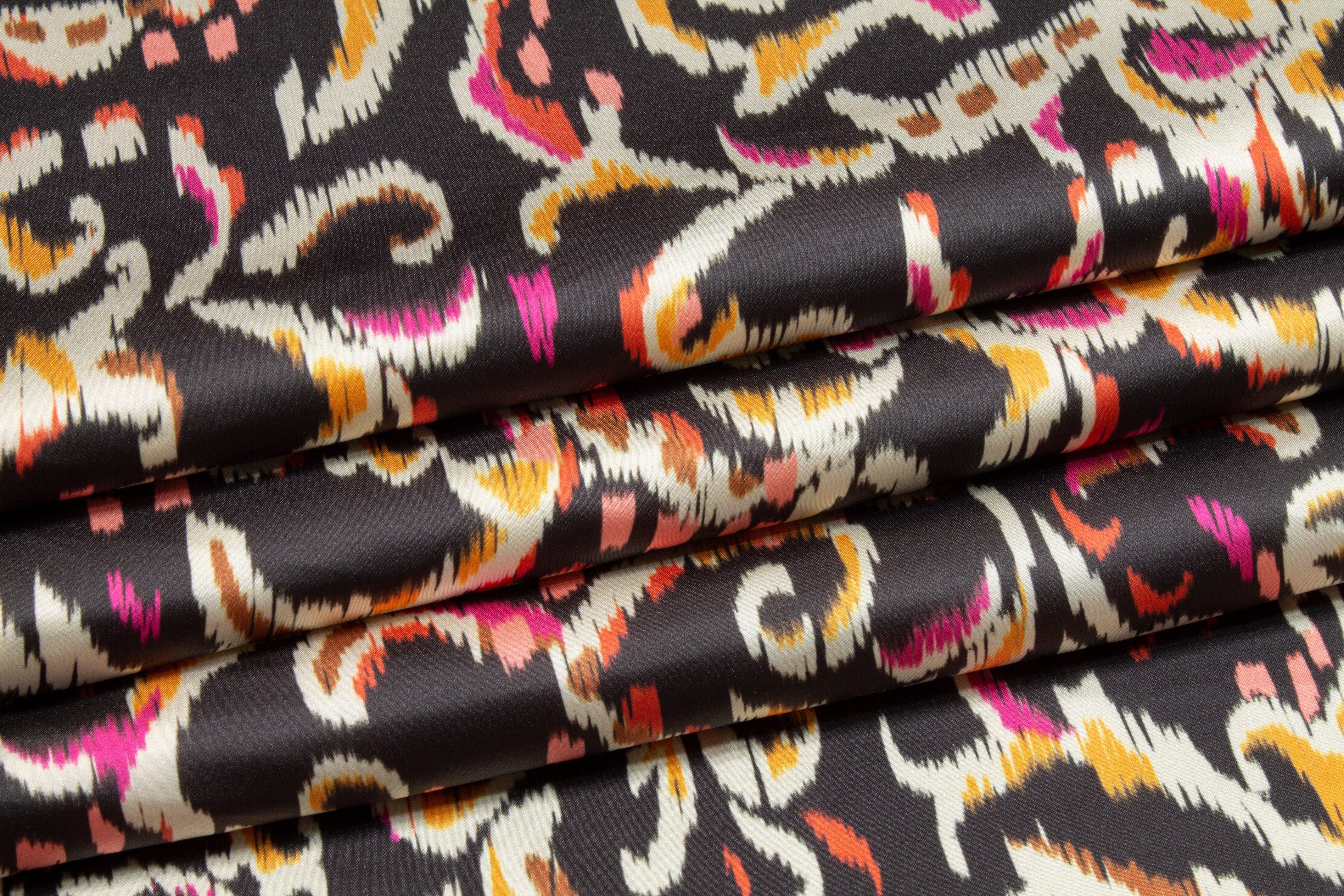 Italian Acetate Charmeuse - Pink and Orange - Prime Fabrics