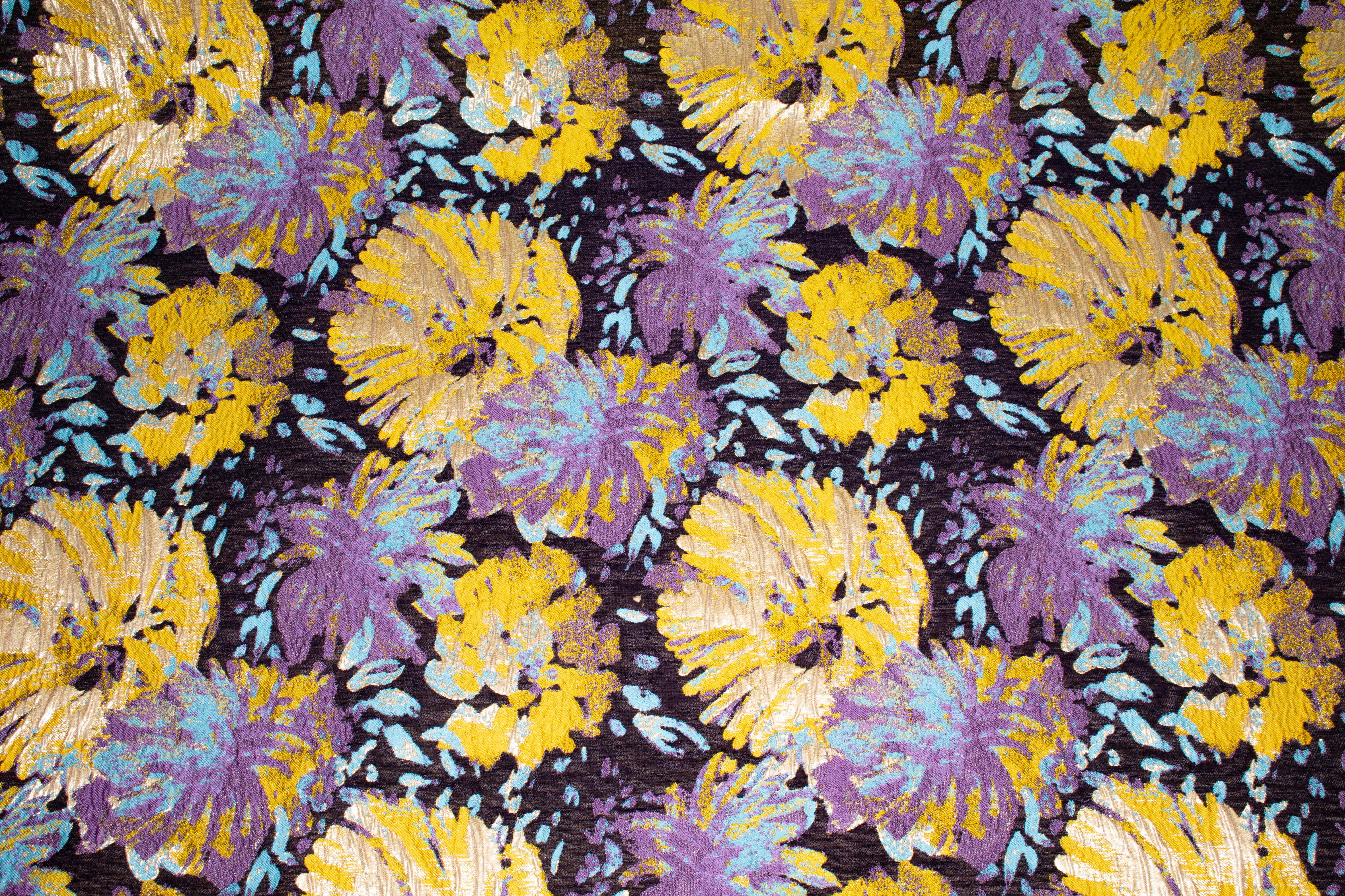 Multicolor Abstract Crushed Metallic Brocade - Prime Fabrics