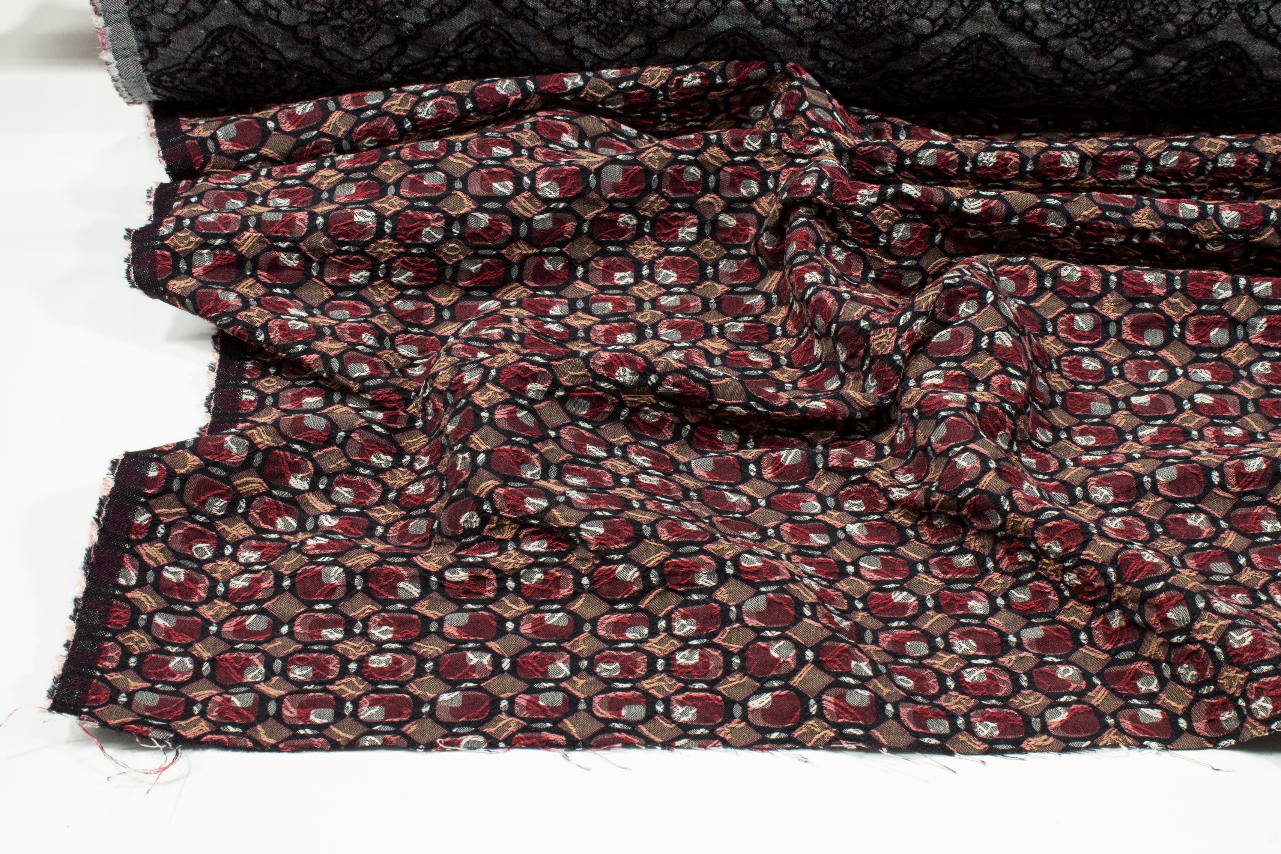 Burgundy Italian Stretch Brocade - Prime Fabrics