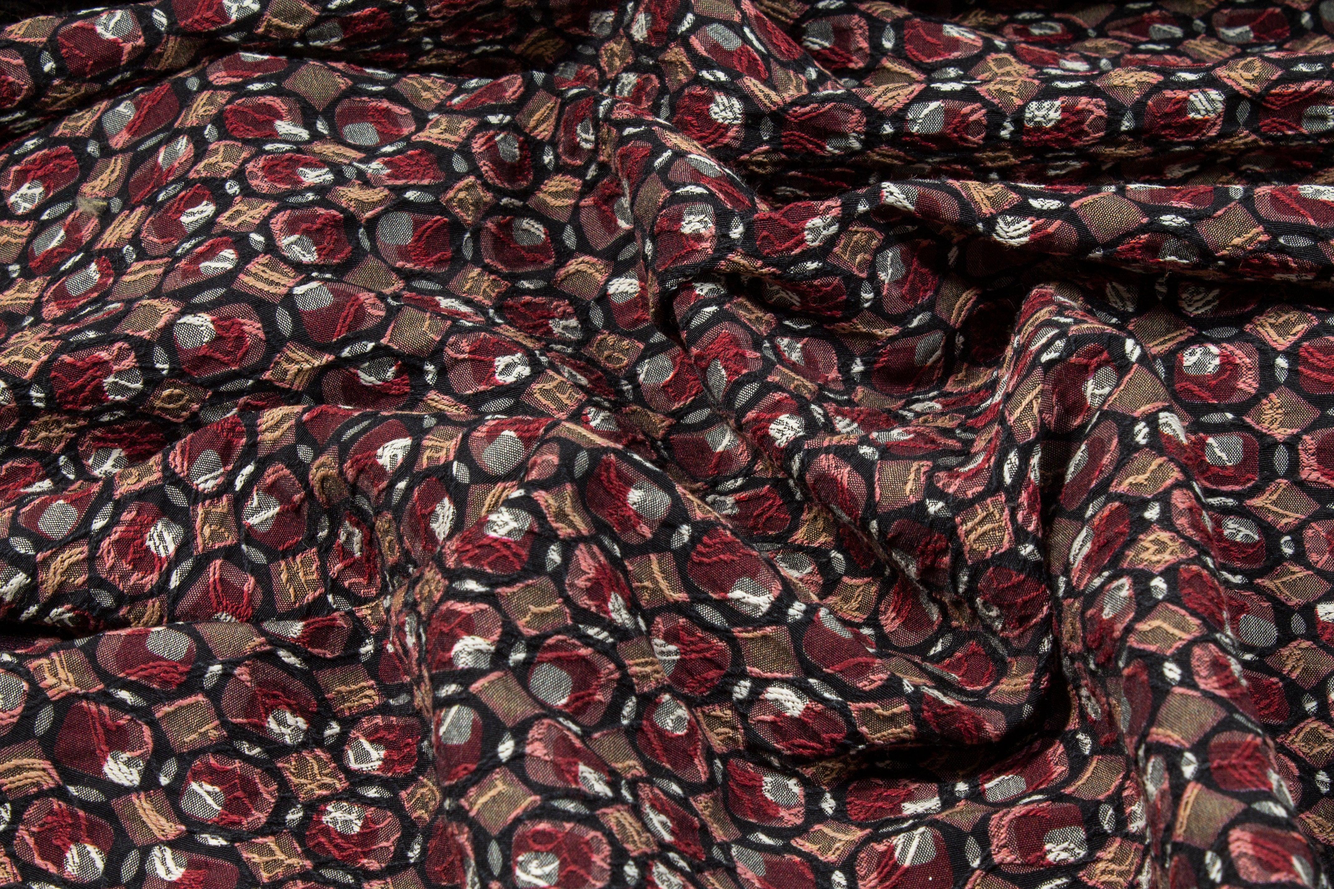 Burgundy Italian Stretch Brocade - Prime Fabrics