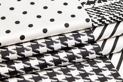 Silk Twill Panel - Black and White - Prime Fabrics