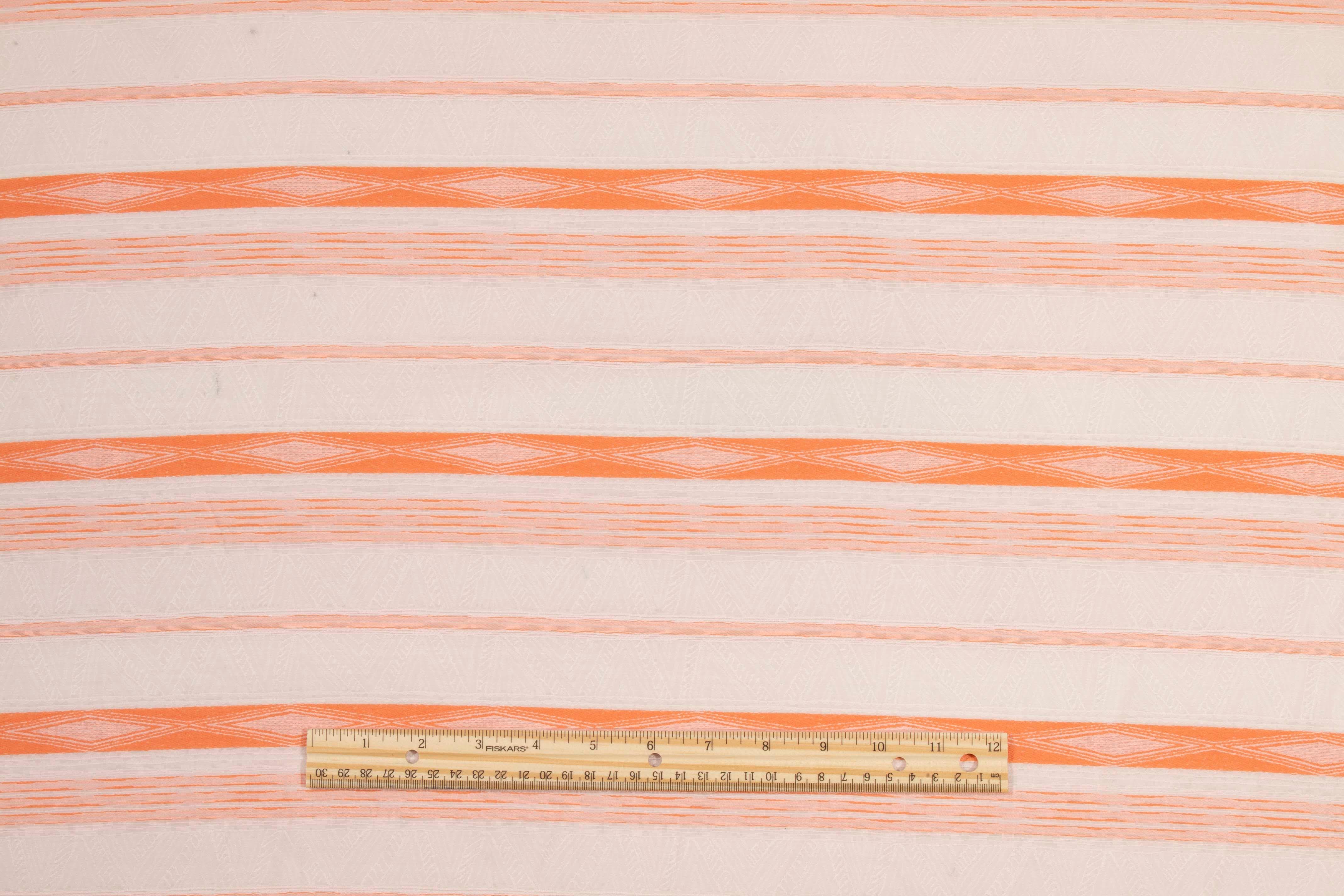 Coral Striped Linen - Prime Fabrics