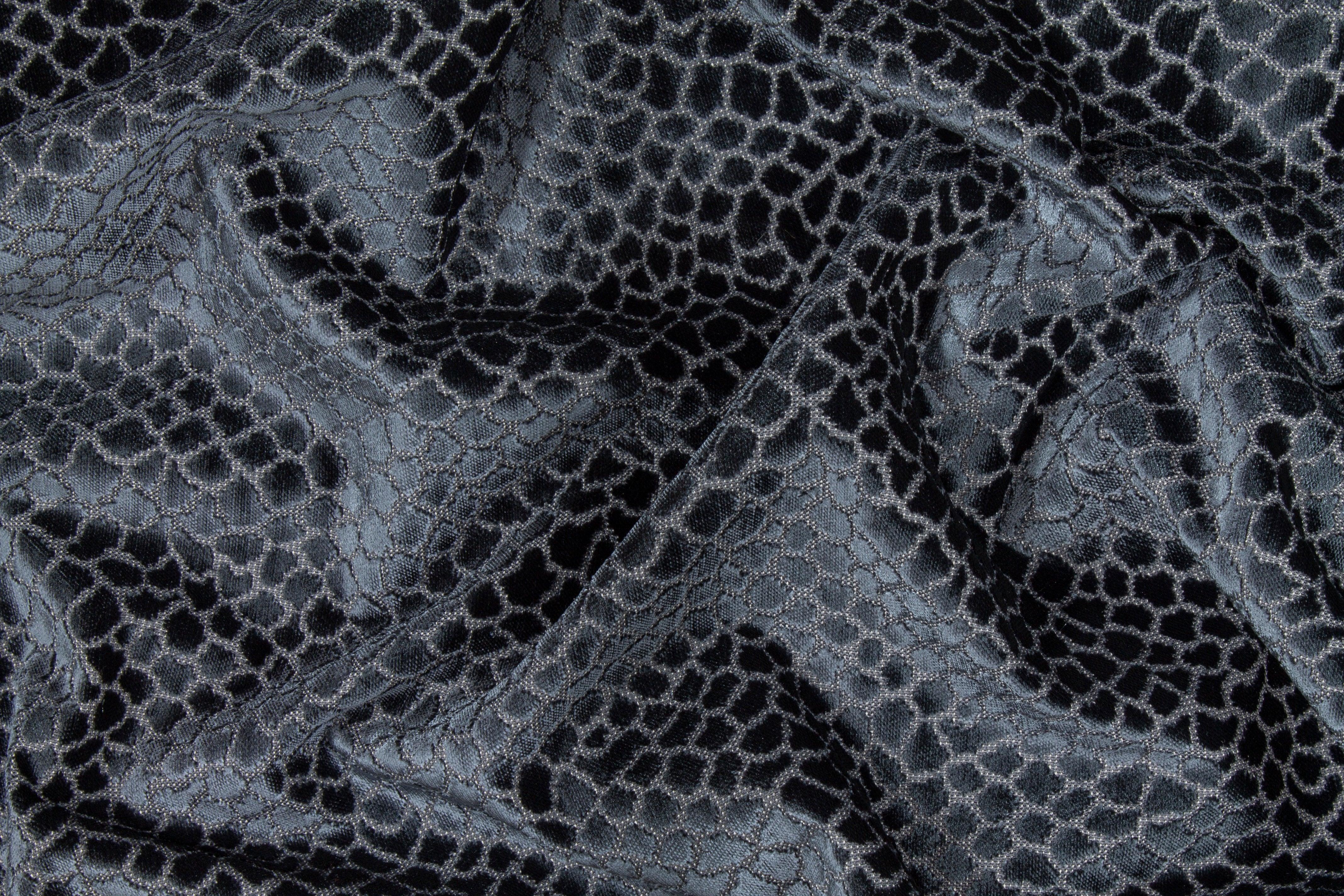 Blue-Gray Cut Velvet Upholstery - Prime Fabrics