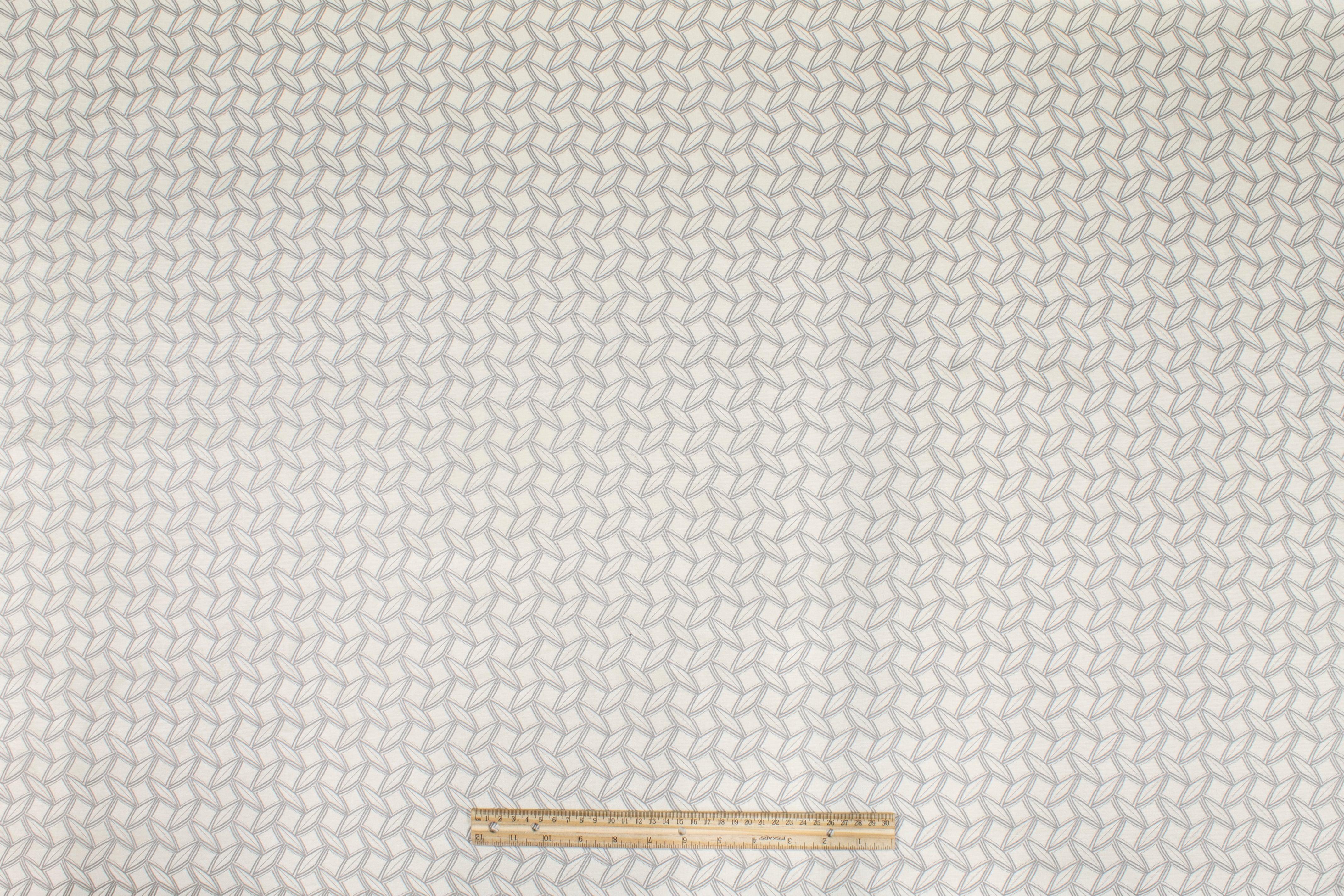 Off White Geometric Velvet - Prime Fabrics