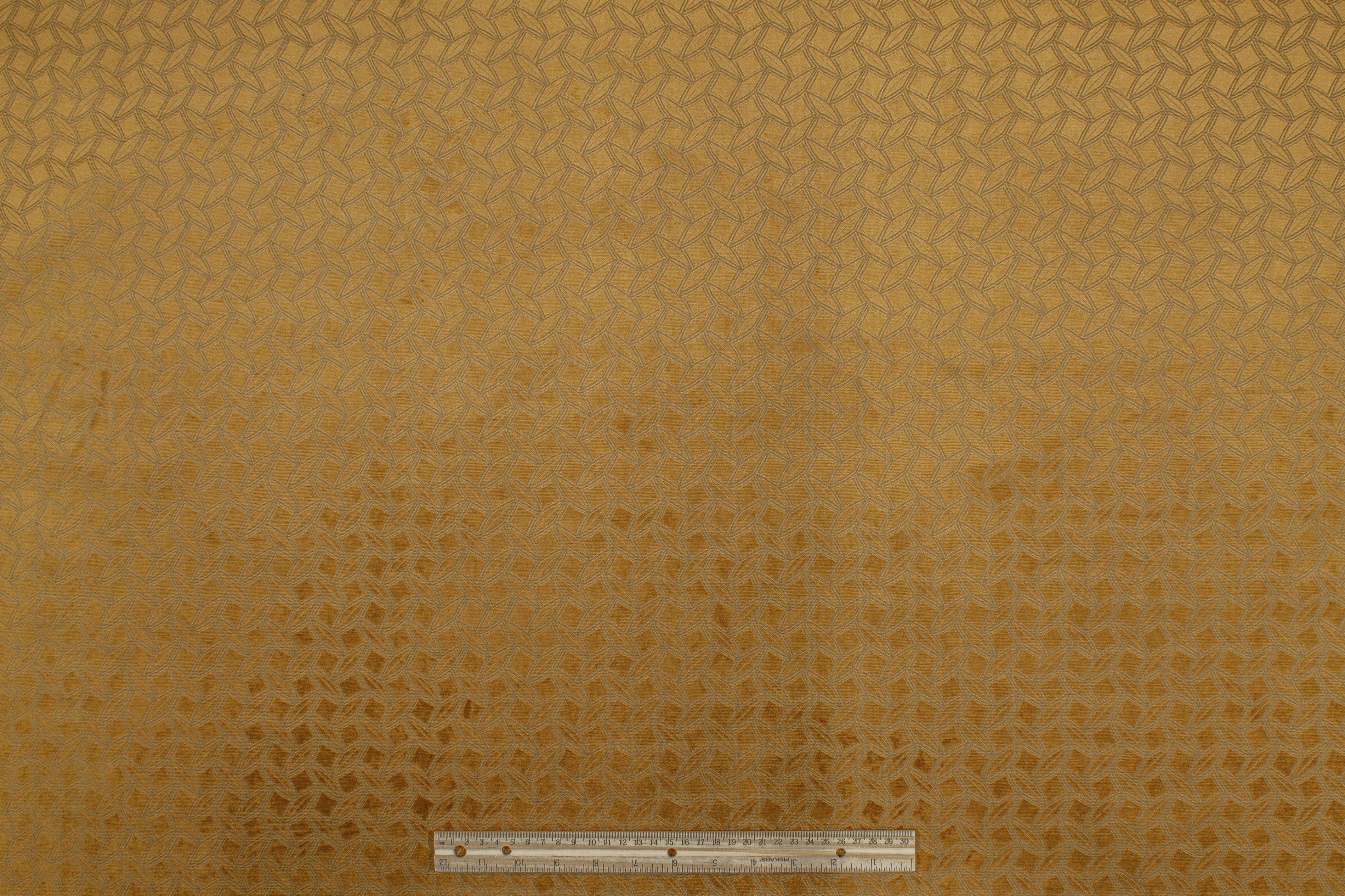 Brown Geometric Velvet - Prime Fabrics