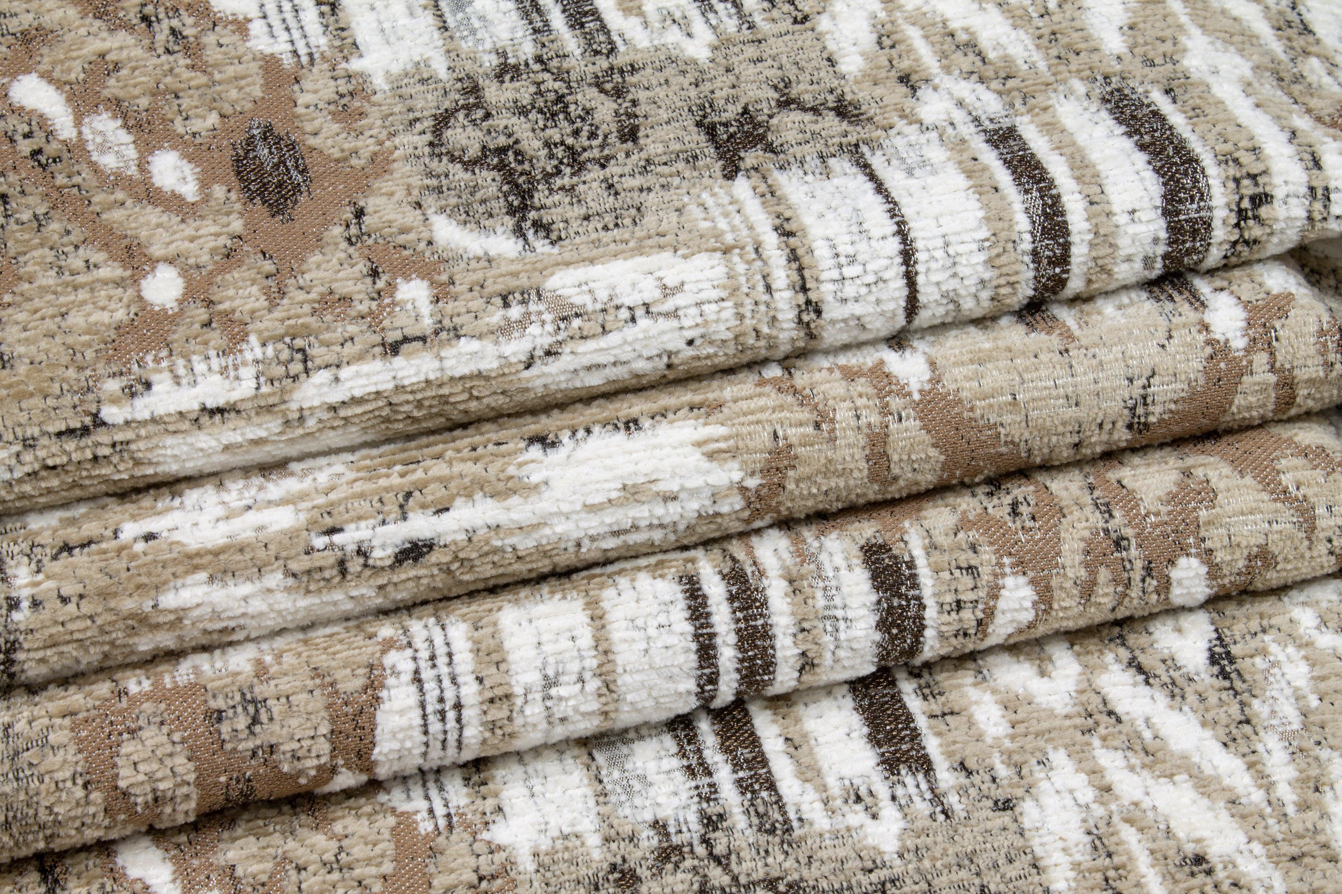 Brown Abstract Upholstery Chenille - Prime Fabrics