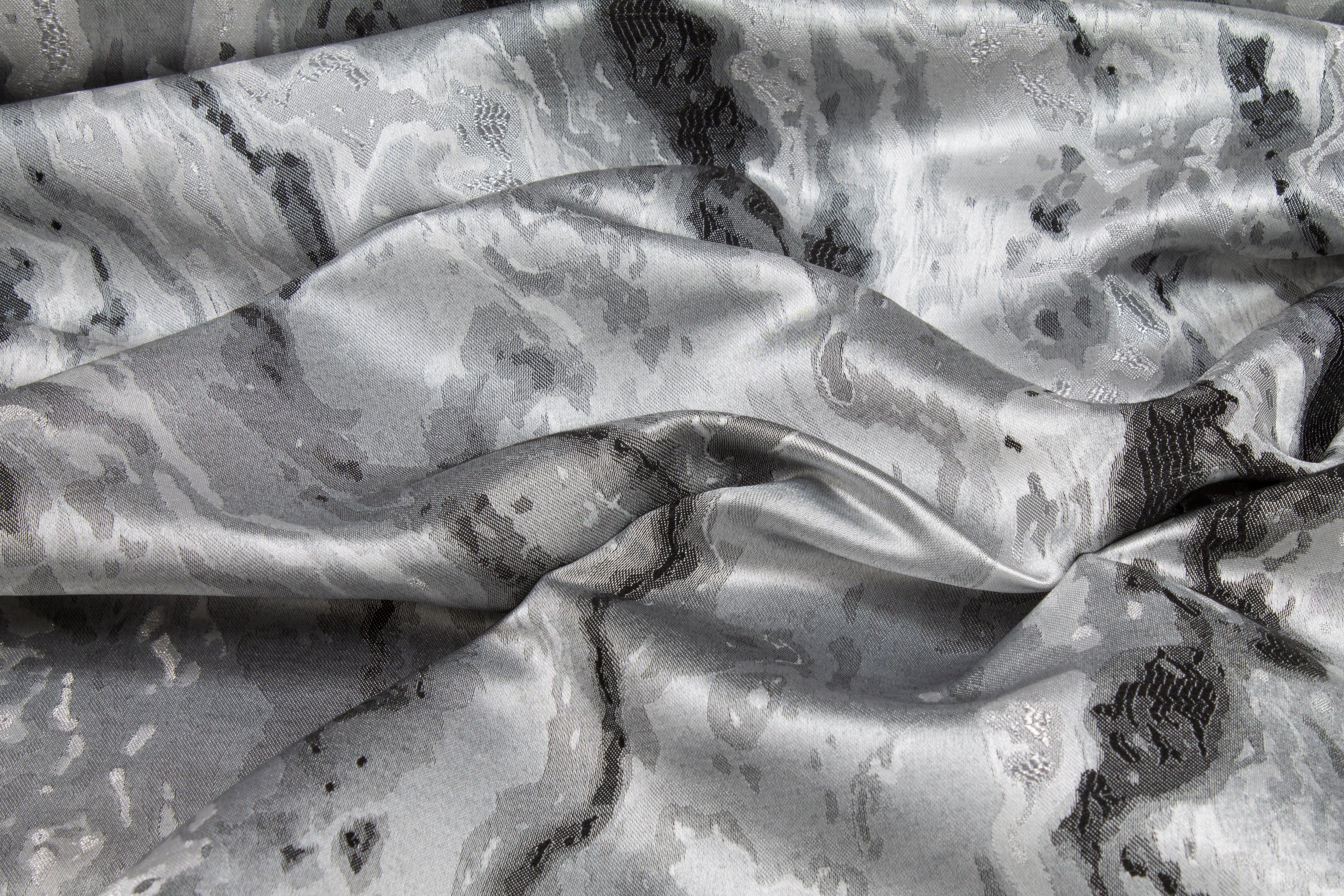 Silver and Gray Metallic Brocade - Prime Fabrics