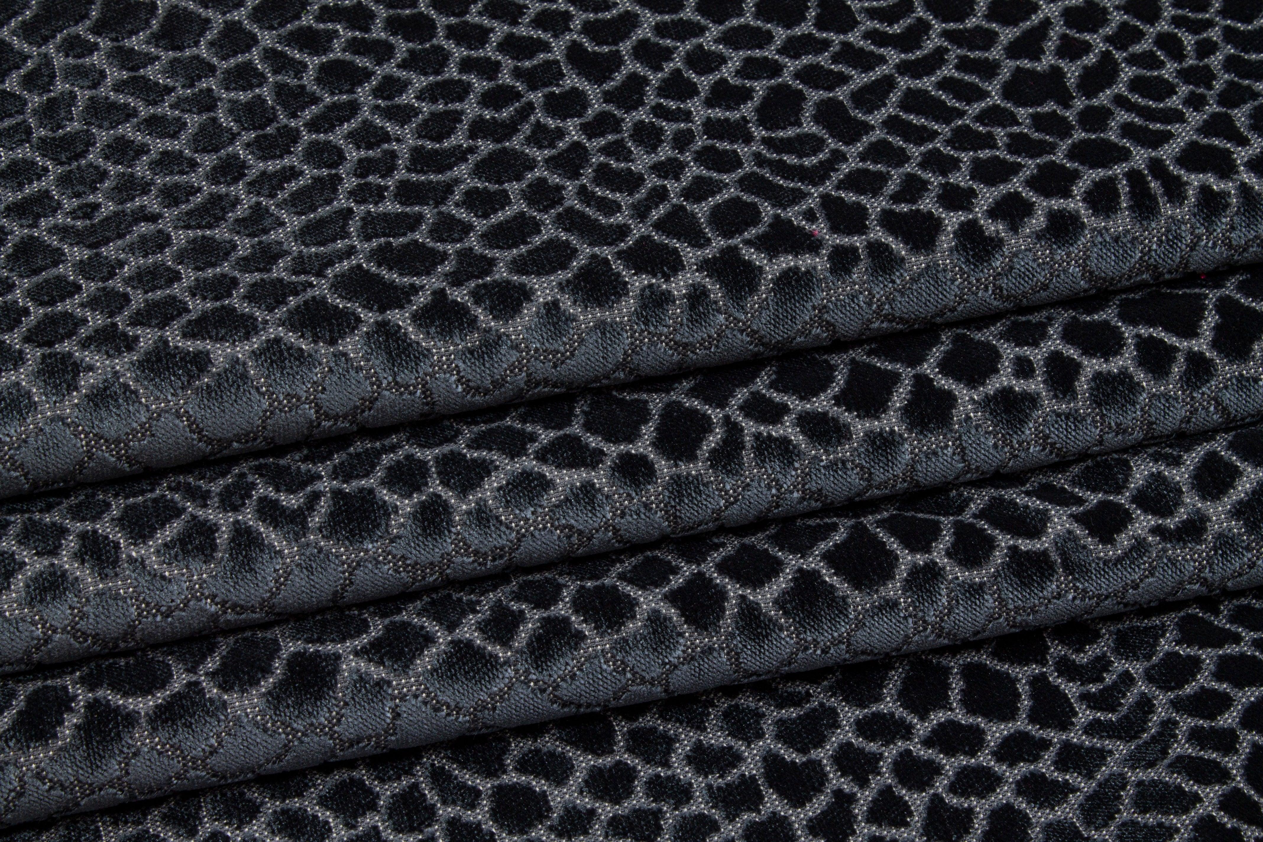 Blue-Gray Cut Velvet Upholstery - Prime Fabrics