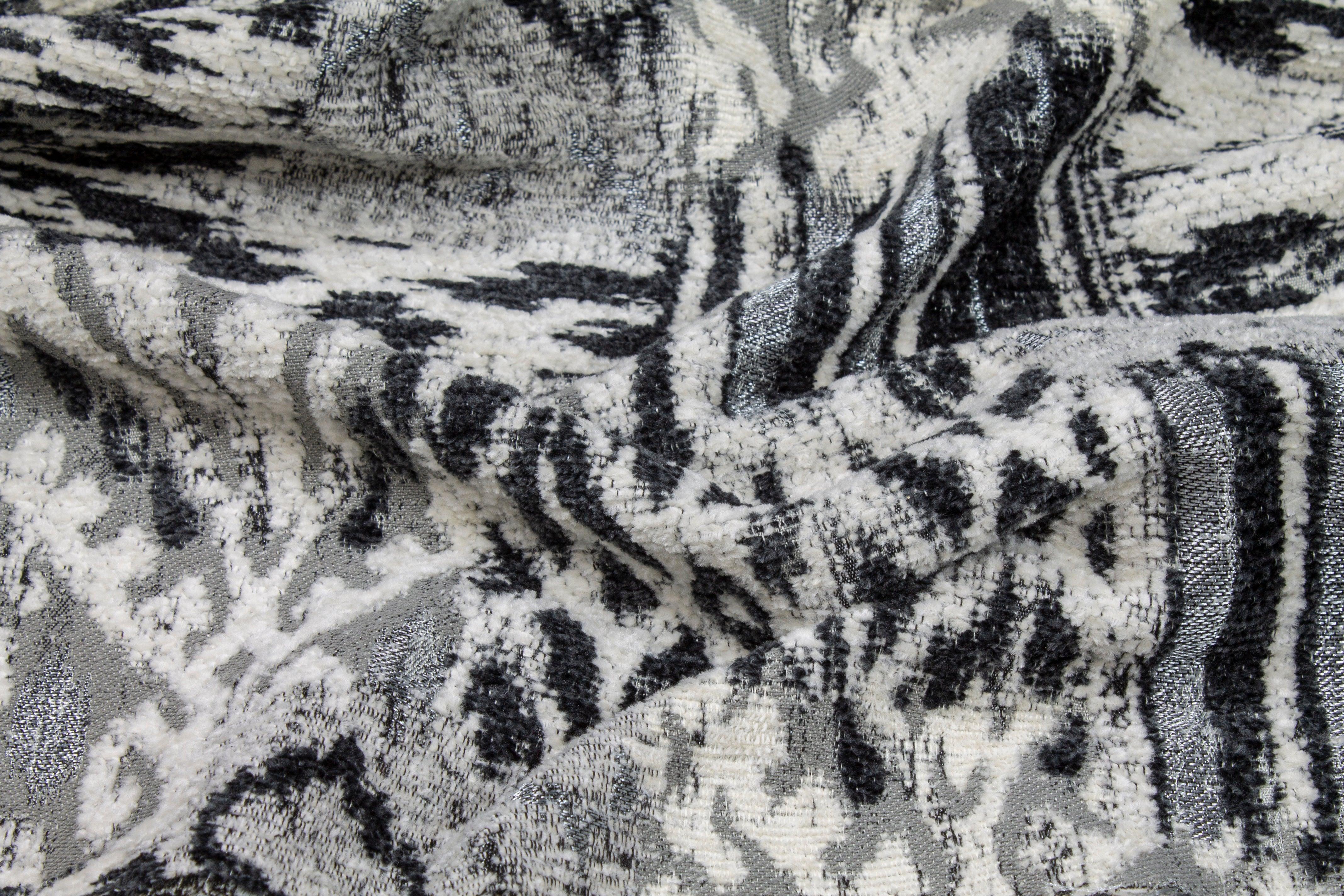 Gray Abstract Upholstery Chenille - Prime Fabrics